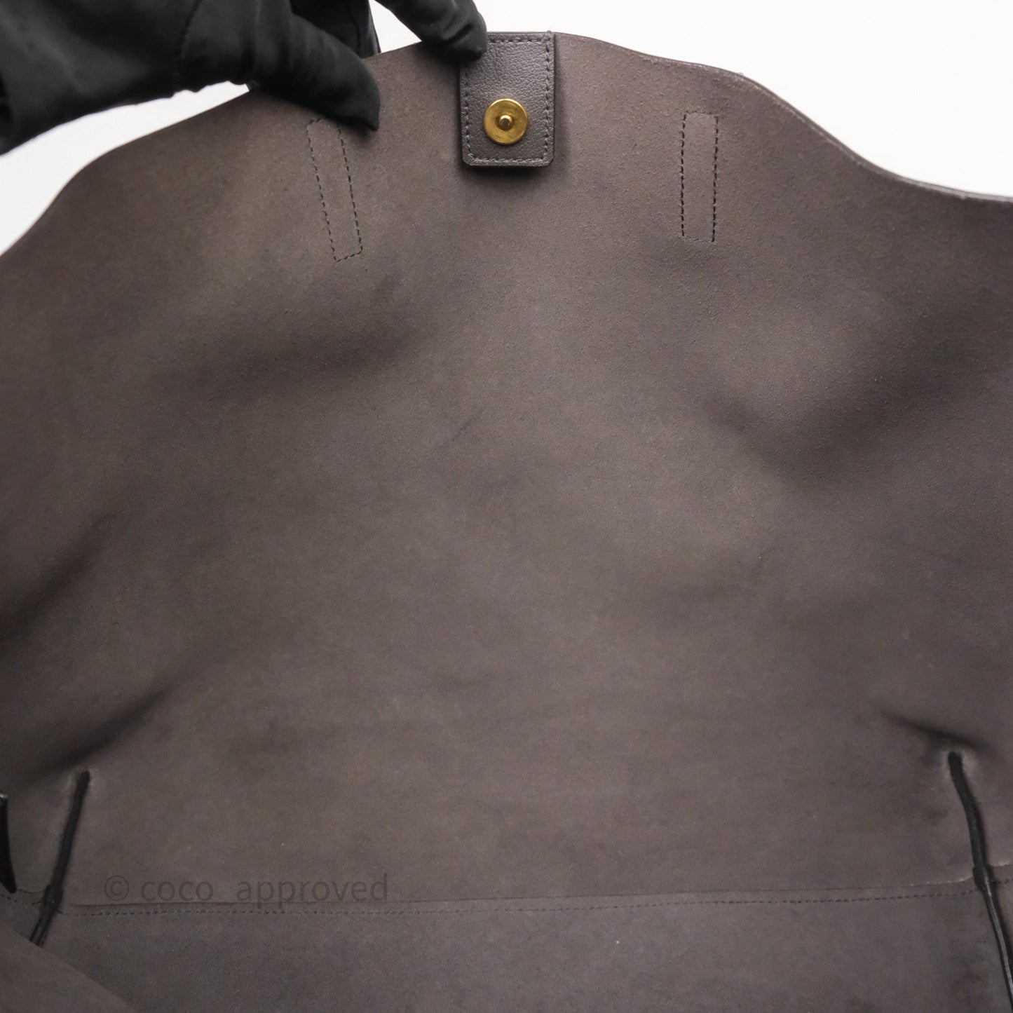 Saint Laurent Large Shopping Tote Dark Grey Calfskin