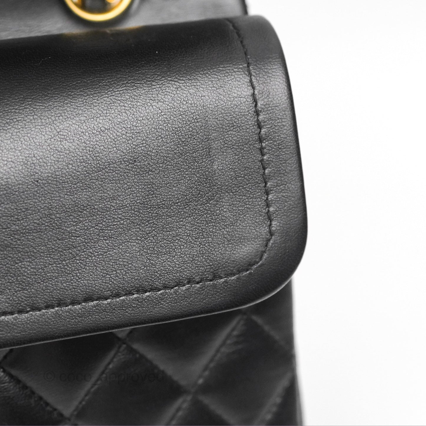 Chanel Classic M/L Medium Flap Quilted Black Lambskin 24K Gold Hardware