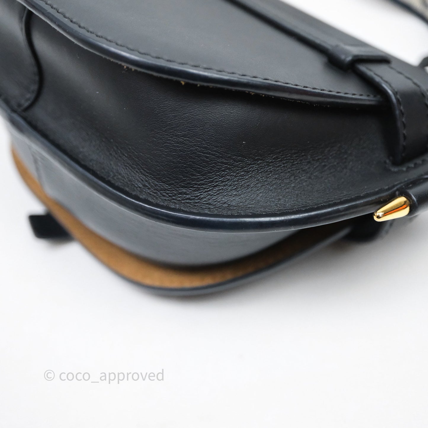 Loewe Mini Gate Dual Bag in Soft Calfskin & Jacquard Strap Black