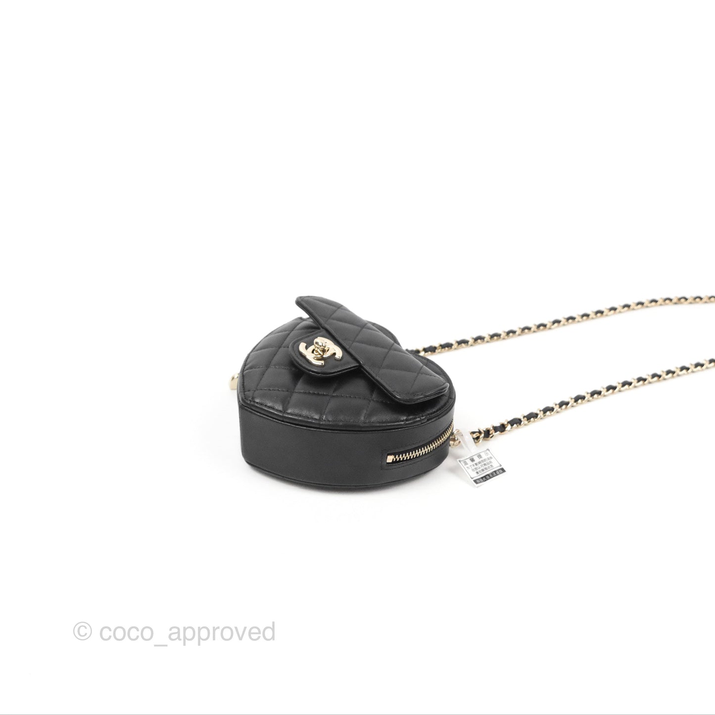 Chanel Small Heart Bag Black Lambskin Gold Hardware 22S