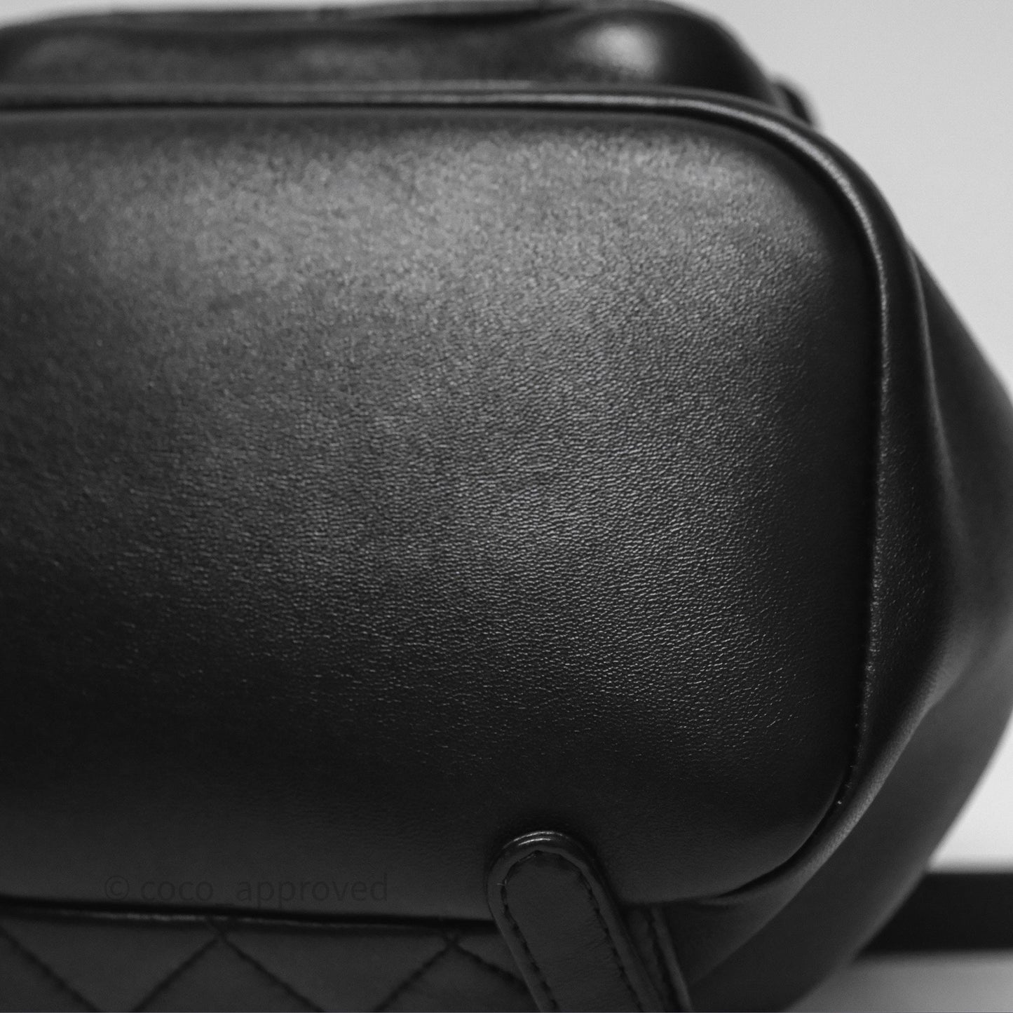 Chanel Small Duma Drawstring Backpack Black Lambskin Gold Hardware