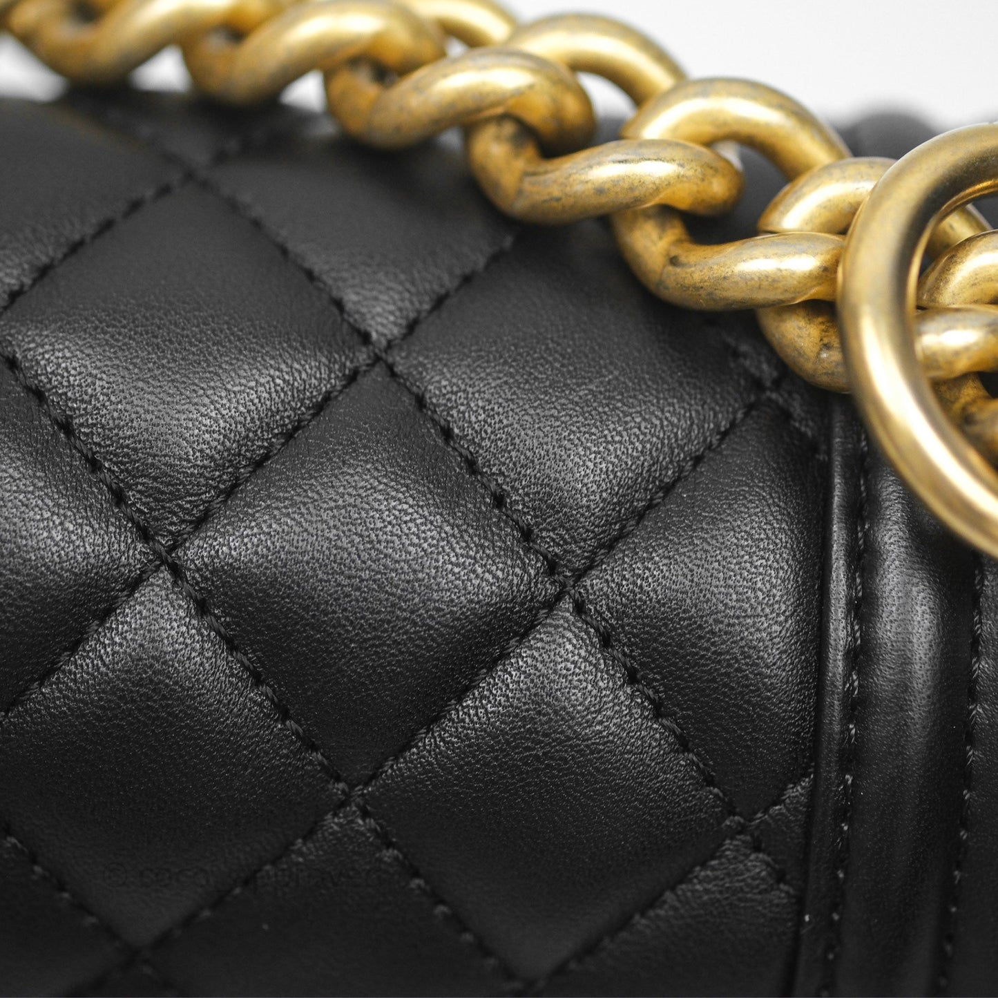 Chanel Small Boy Black Lambskin Aged Gold Hardware