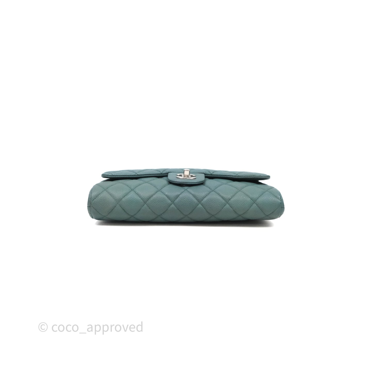 Chanel Quilted Clutch with Chain Green Caviar Gold Hardware