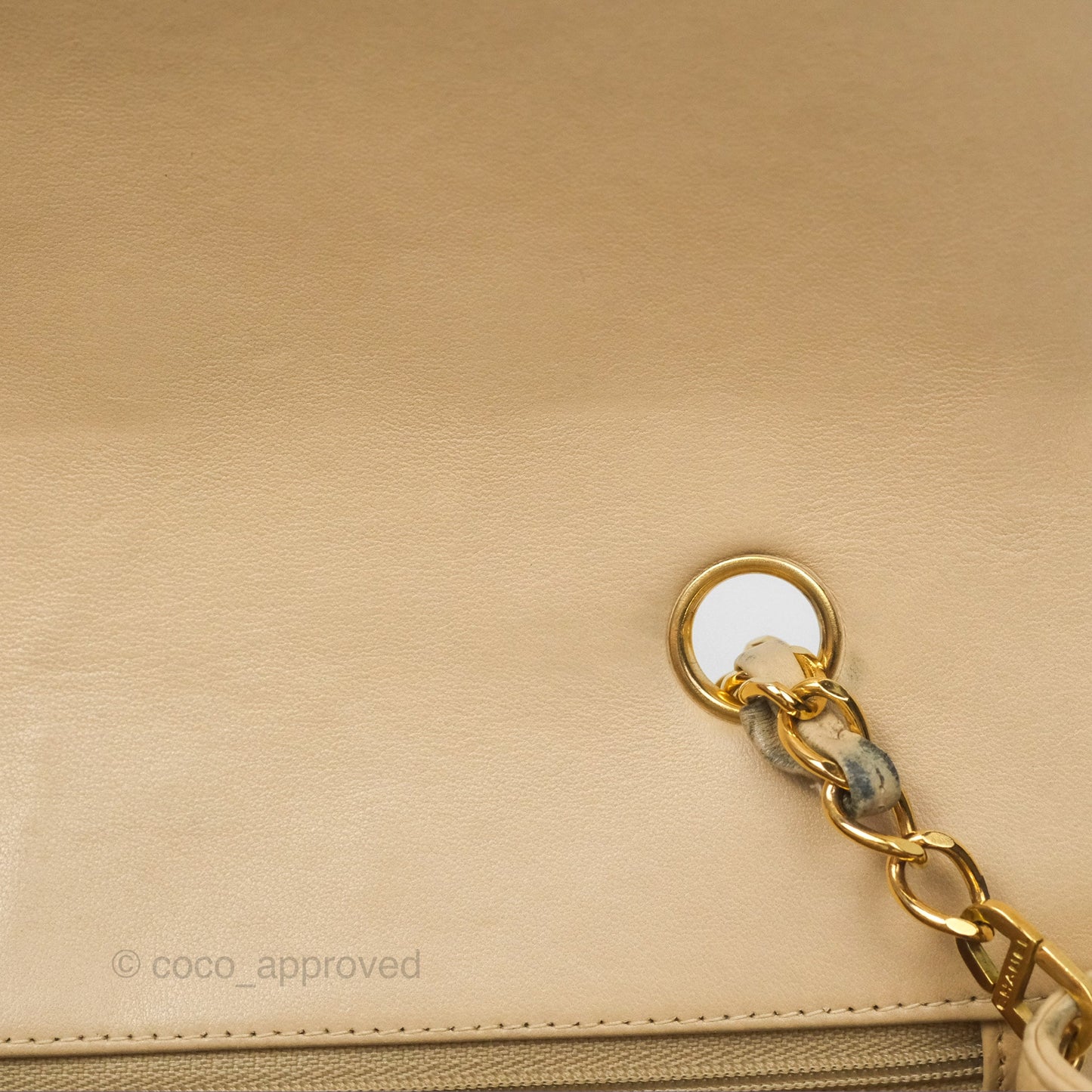 Chanel Vintage Small Quilted Classic Diana Flap Bag Beige Lambskin 24K Gold Hardware