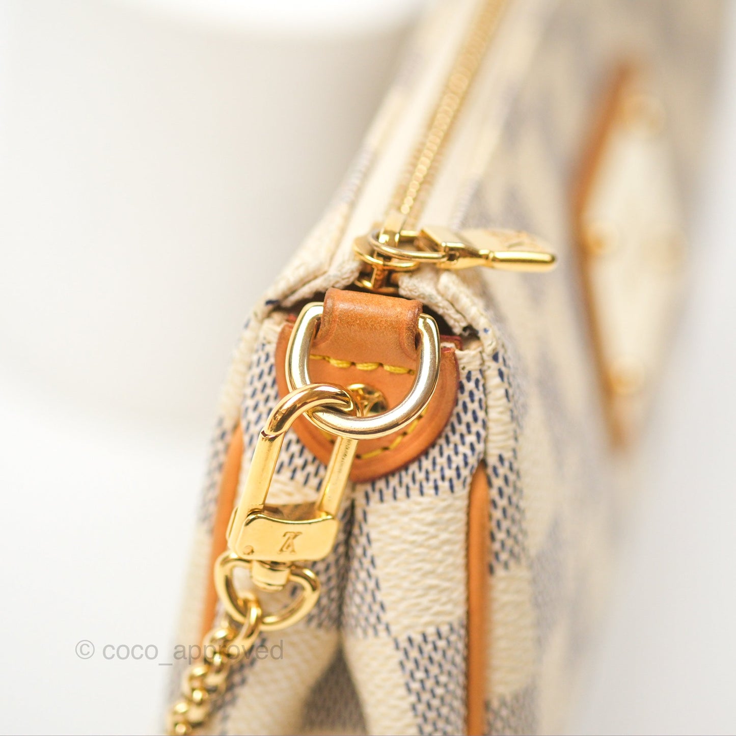 Louis Vuitton Eva Clutch With Strap Damier Azur