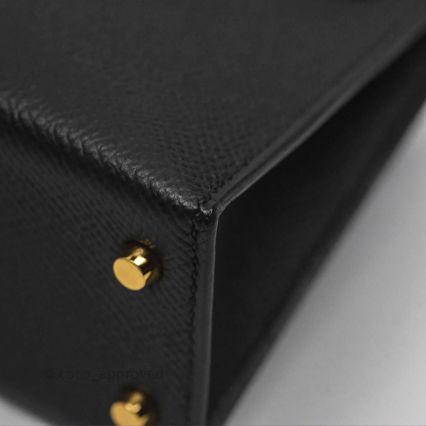 Hermès Mini Kelly II Noir 89 Epsom Gold Hardware