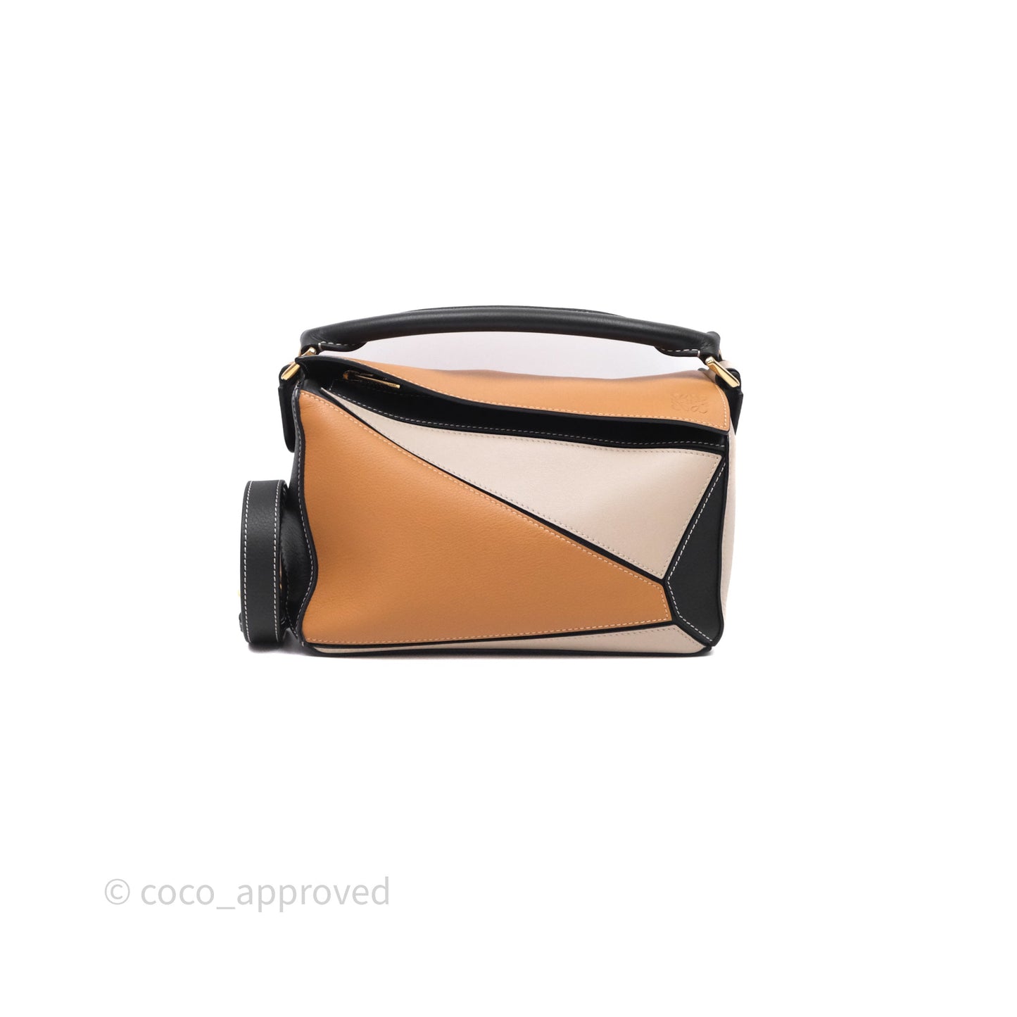Loewe Small Puzzle Bag Amber/ Light Oat Calfskin Gold Hardware