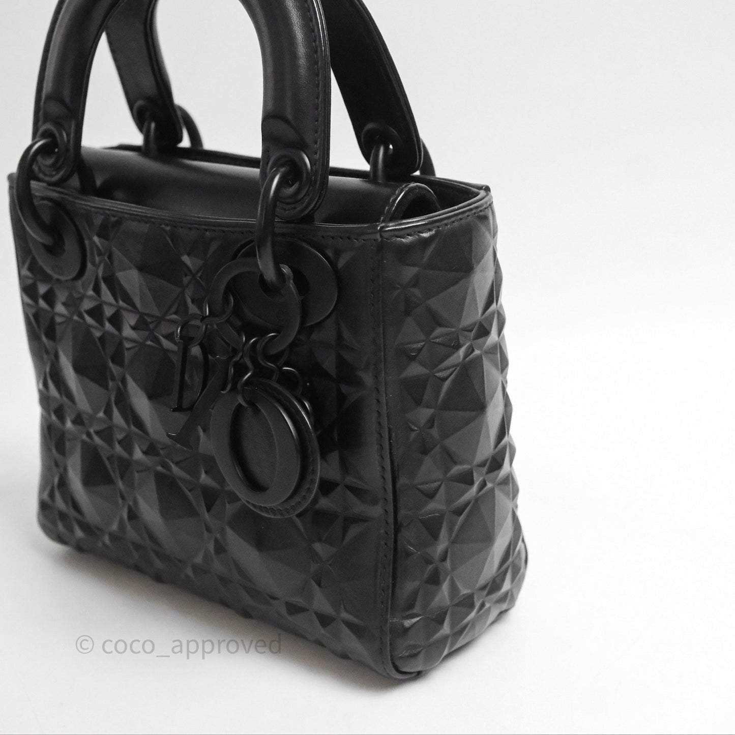Dior Mini Lady Dior So Black Cannage Calfskin with Diamond Motif