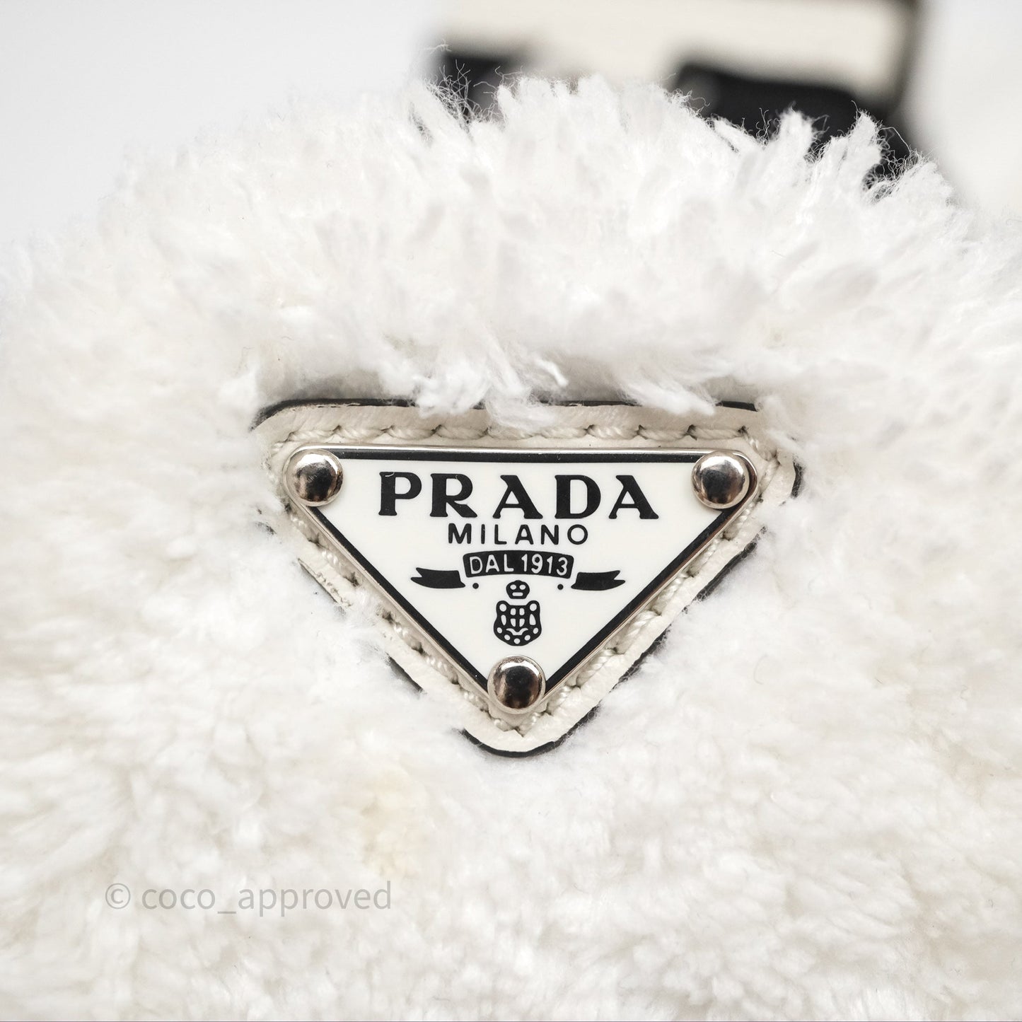 Prada Spugna Triangle White Bag