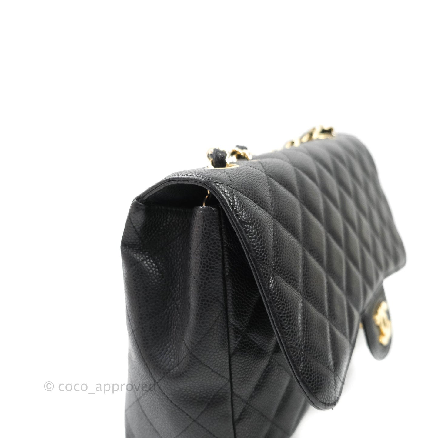 Chanel Classic Jumbo Single Flap Black Caviar 24K Gold Hardware⁣⁣