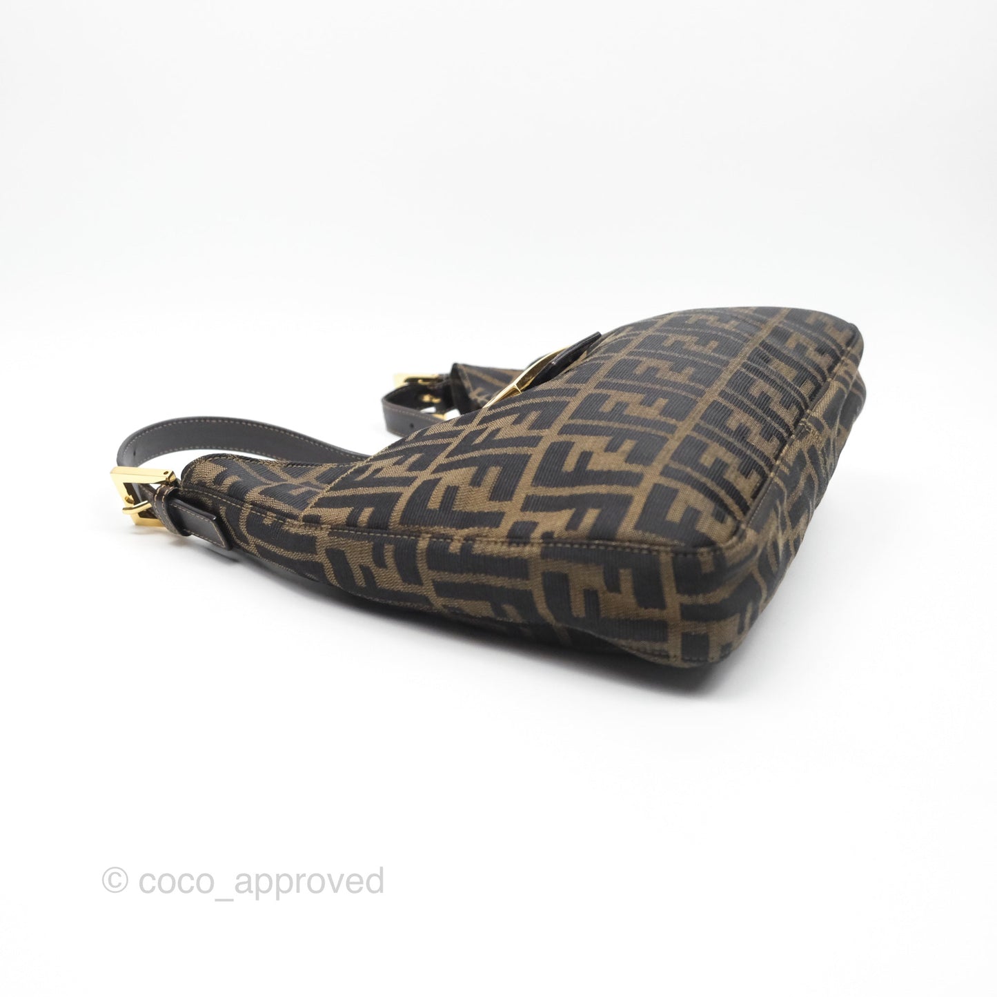 Fendi Vintage Zucca Hobo Shoulder Bag Brown