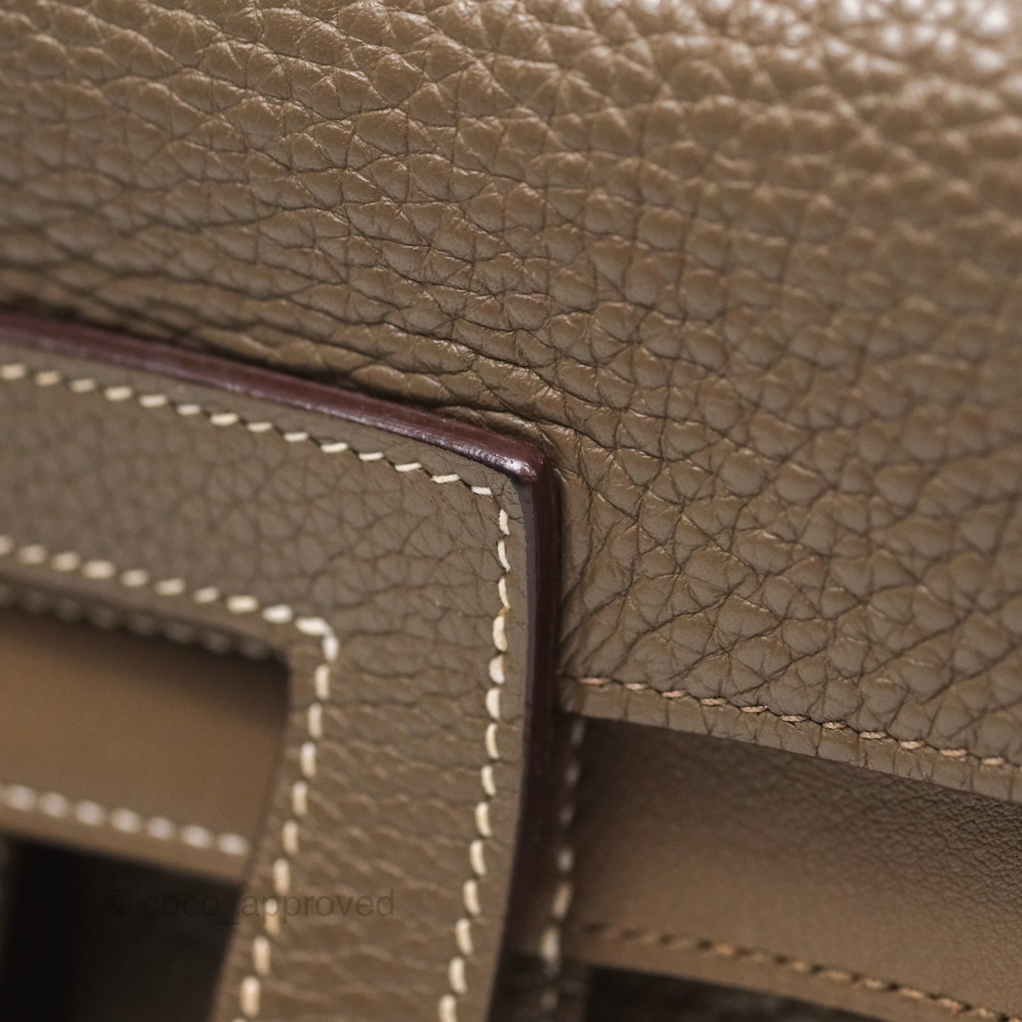 Hermès Halzan 31 Etoupe Clemence Palladium Hardware