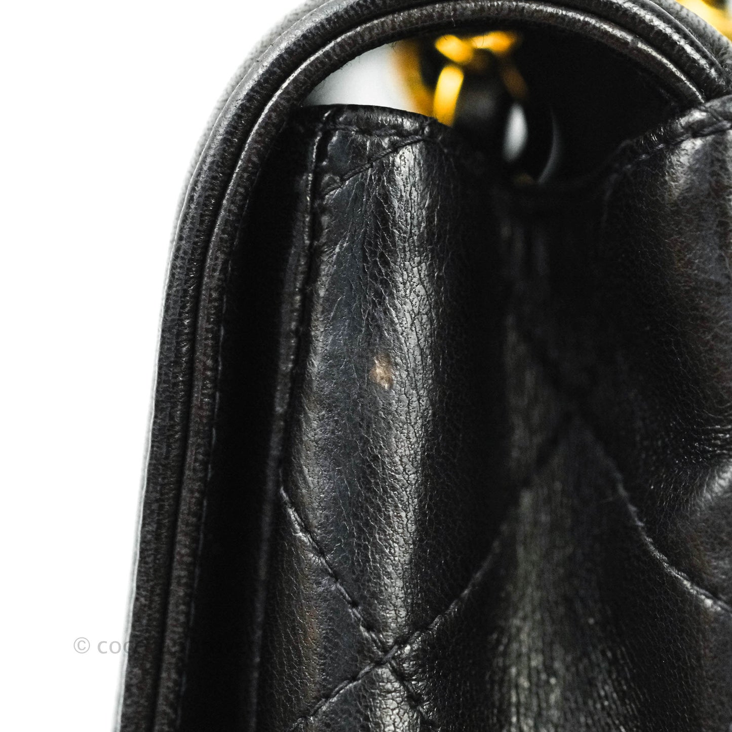 Chanel Vintage Quilted Medium Flap Bag Black Lambskin 24K Gold Hardware