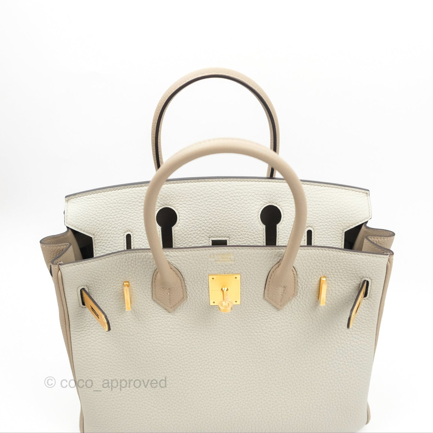 Hermès Birkin 30 Retourne Togo Gold Hardware HSS Gris Perle 80 Gris Tourterelle
