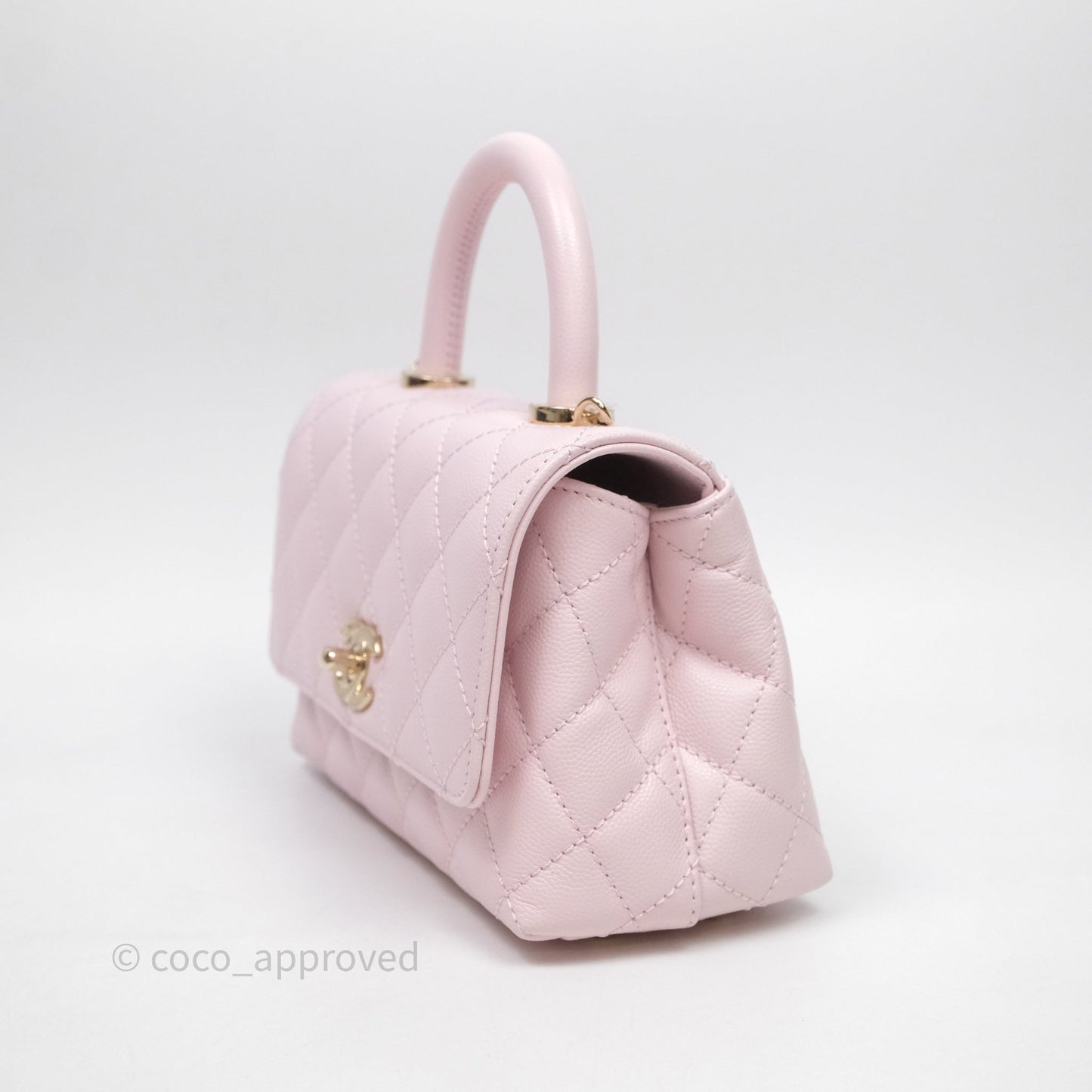 Chanel Mini Coco Handle Light Pink Caviar Gold Hardware