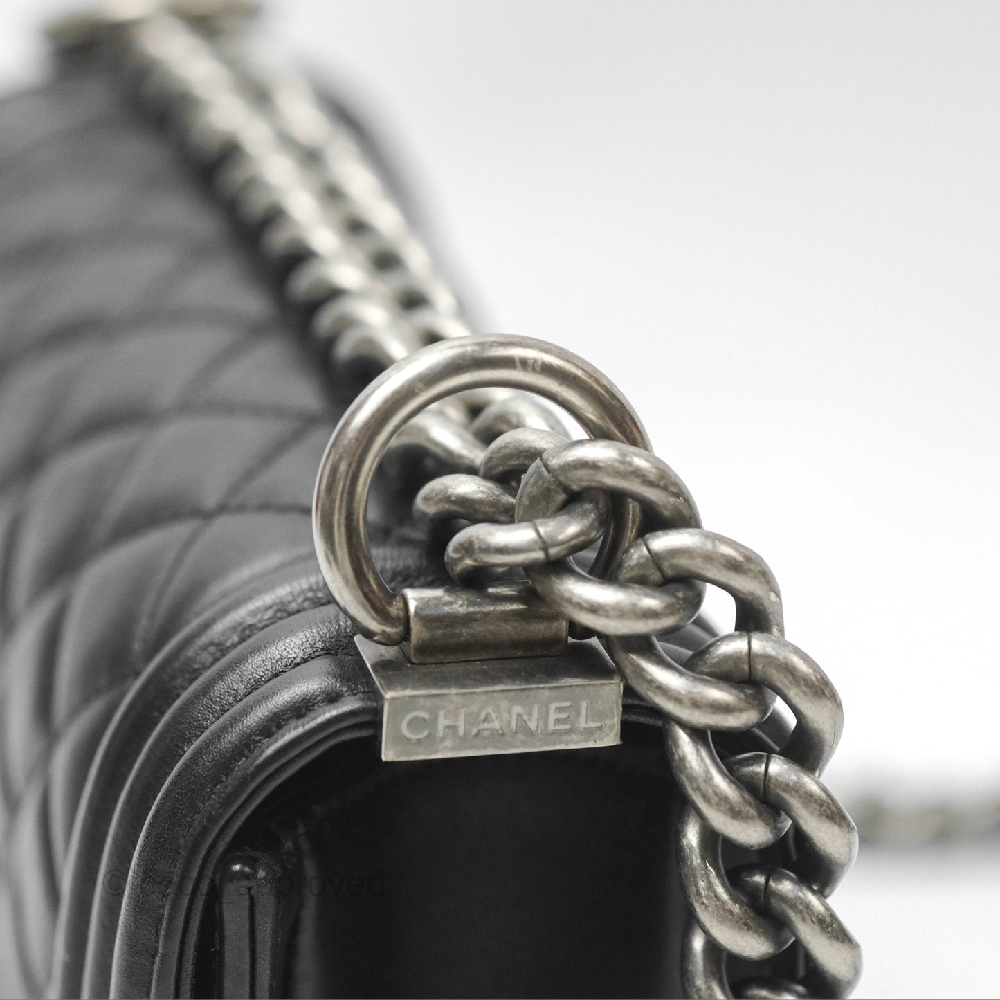 Chanel Small Boy Quilted Black Calfskin Ruthenium Hardware