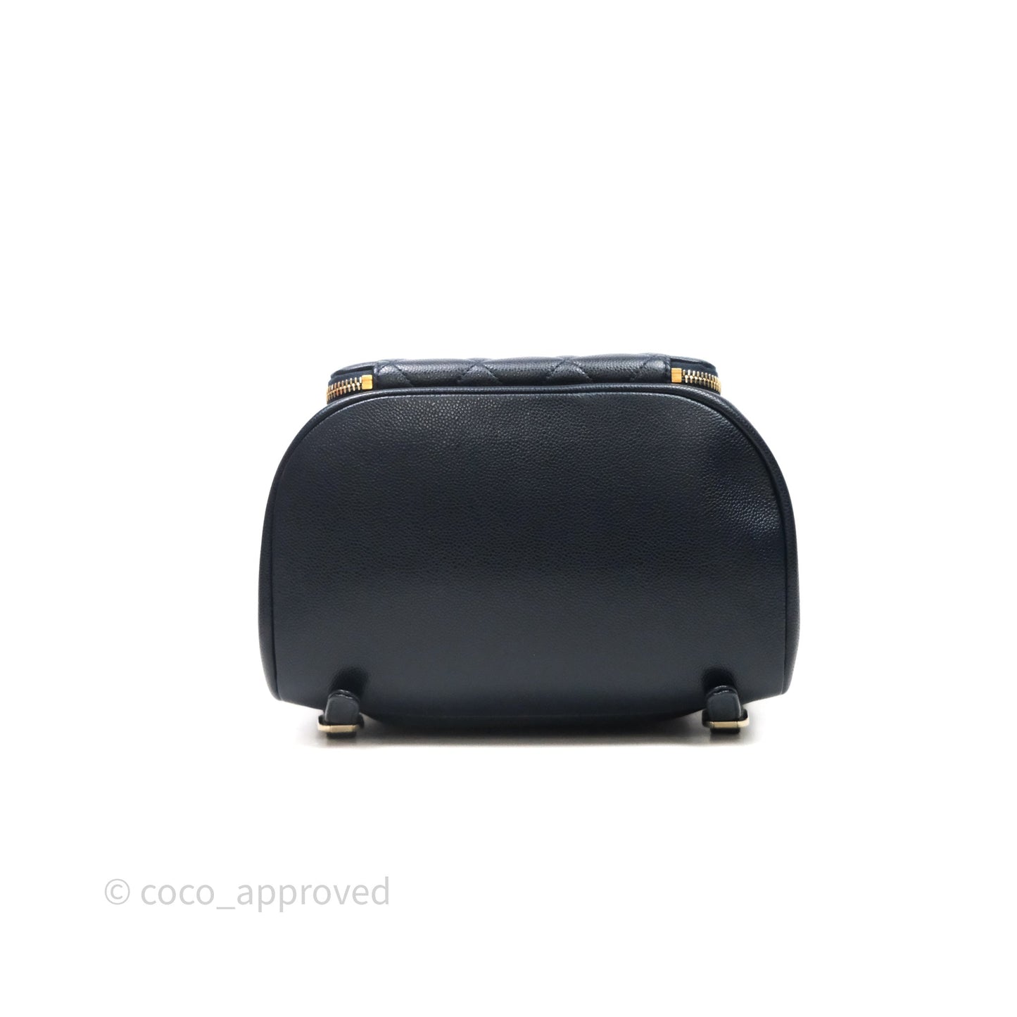 Chanel Quilted Business Affinity Backpack Navy Caviar Light Gold Hardware