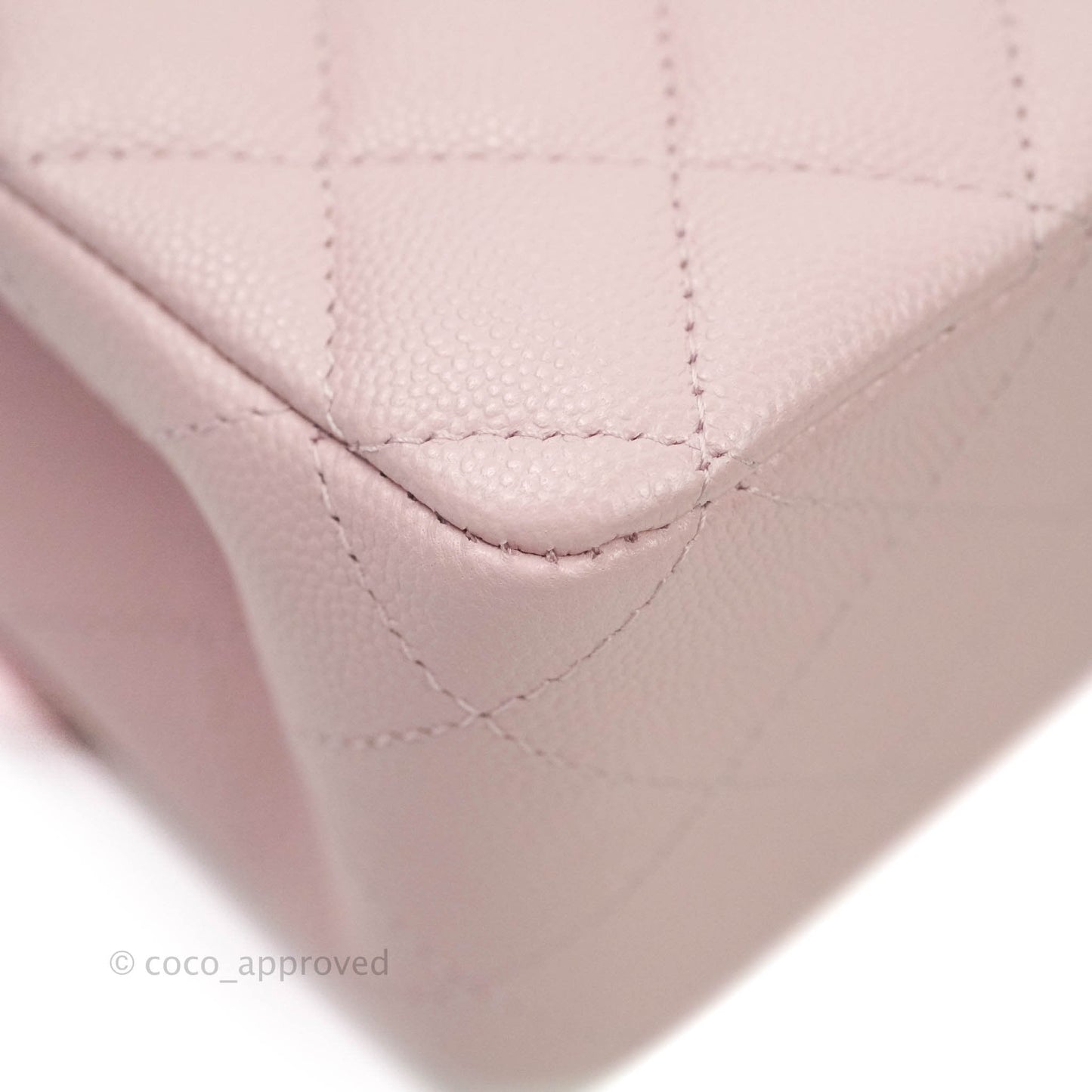 Chanel M/L Medium Double Flap Bag Lilac Rose Clair Caviar Gold Hardware 21S