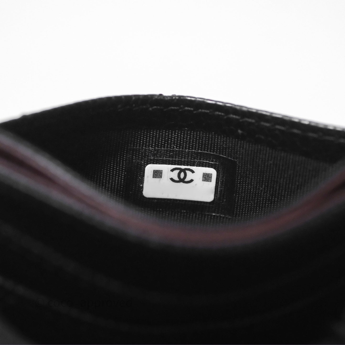 Chanel Classic Flat Card Holder Black Caviar Gold Hardware