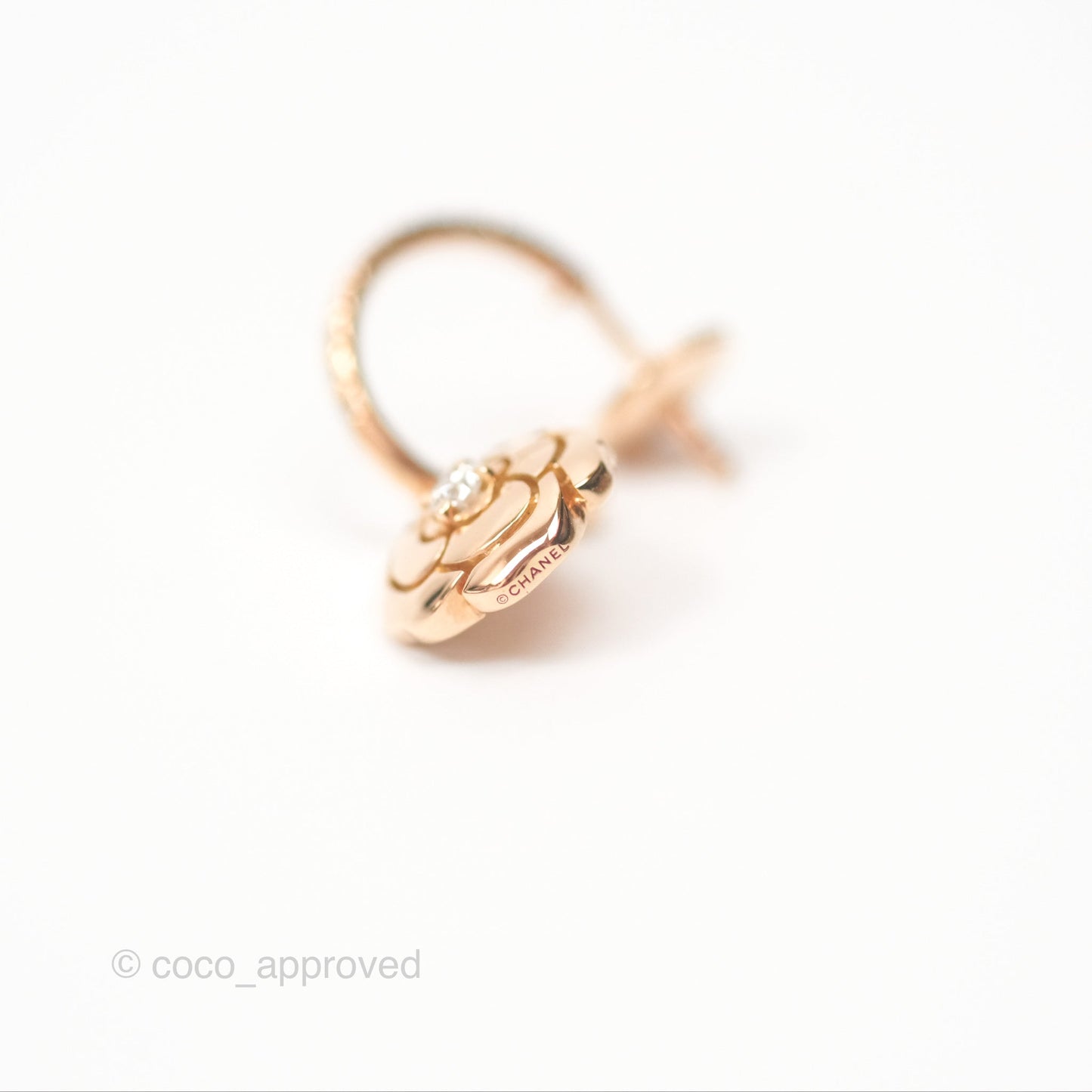 Chanel Extrait De Camelia Earrings 18K Rose Gold