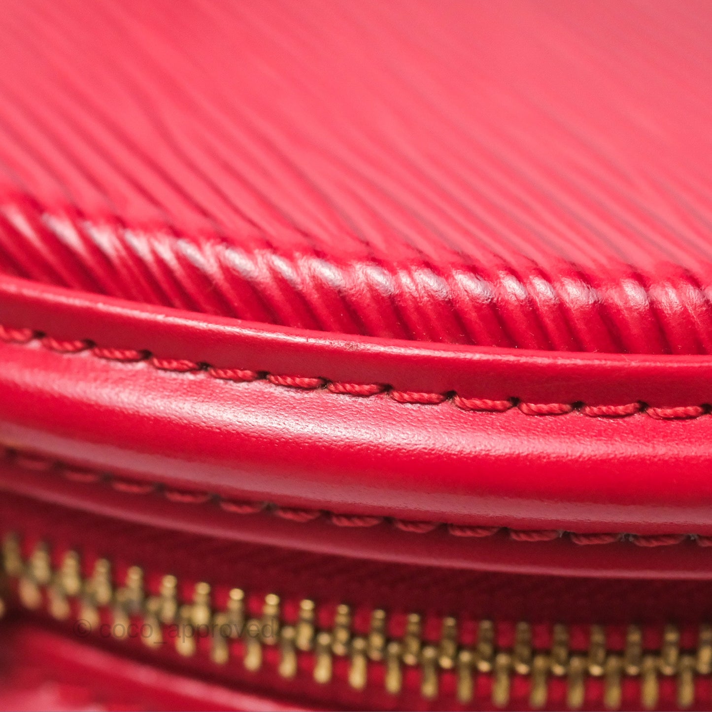 Louis Vuitton Epi Cannes Vanity Handbag Red Gold Hardware