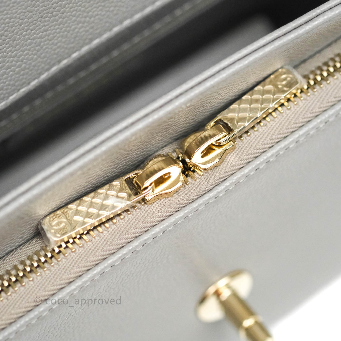 Chanel Quilted Medium Business Affinity Flap Grey Caviar Gold Hardware