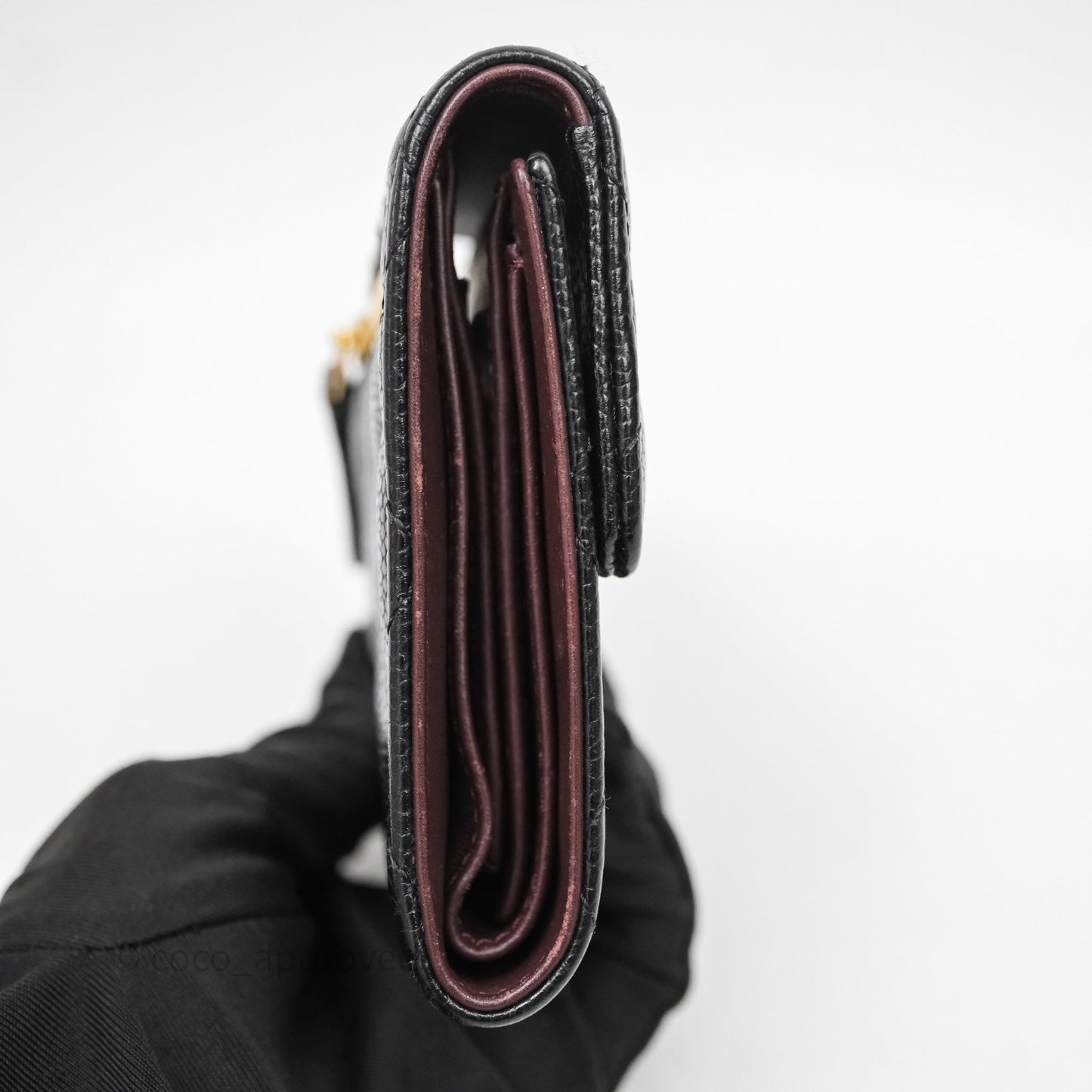 Chanel Classic Short Flap Wallet Black Caviar Gold Hardware