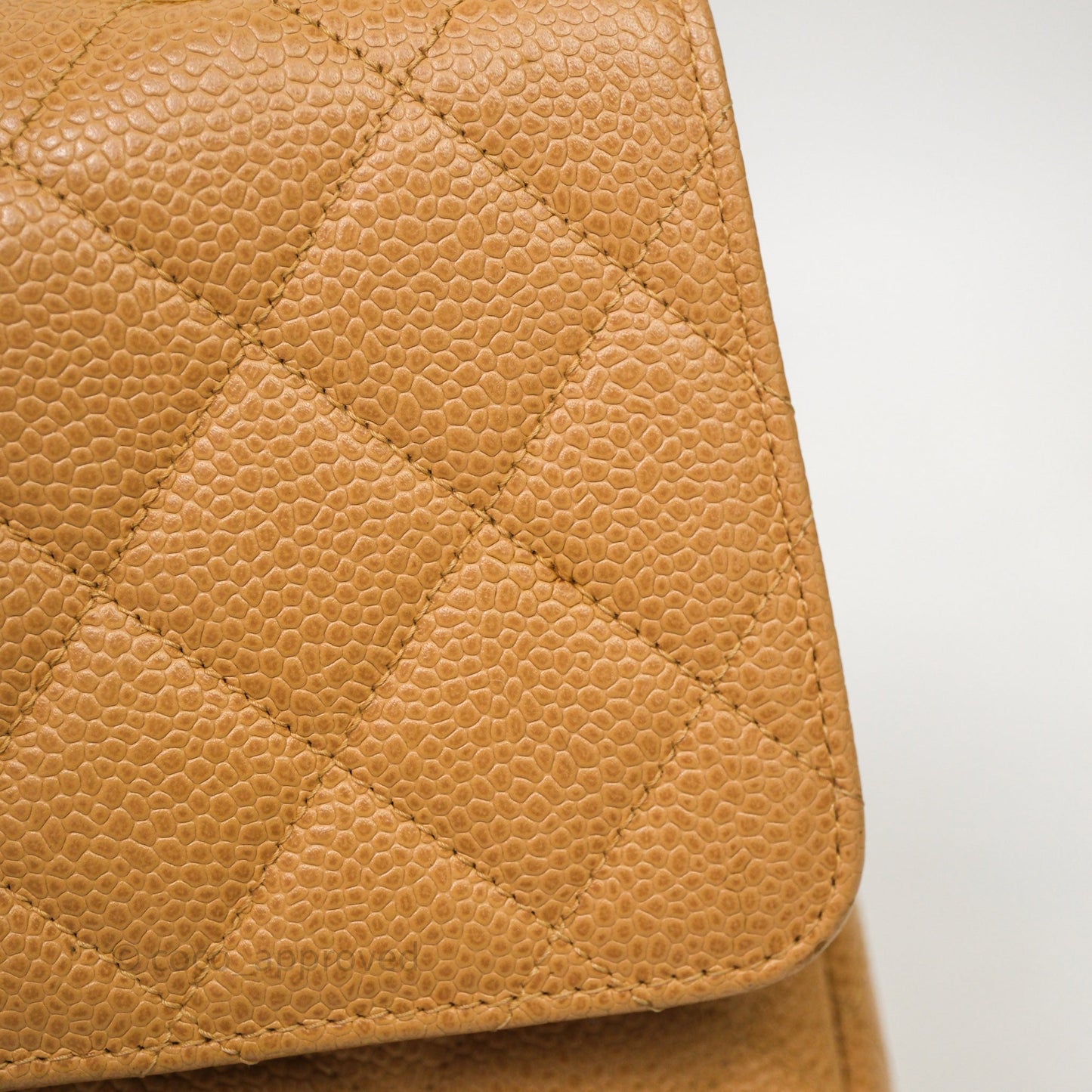 Chanel Vintage Medium Classic Flap Beige Caviar 24K Gold Hardware