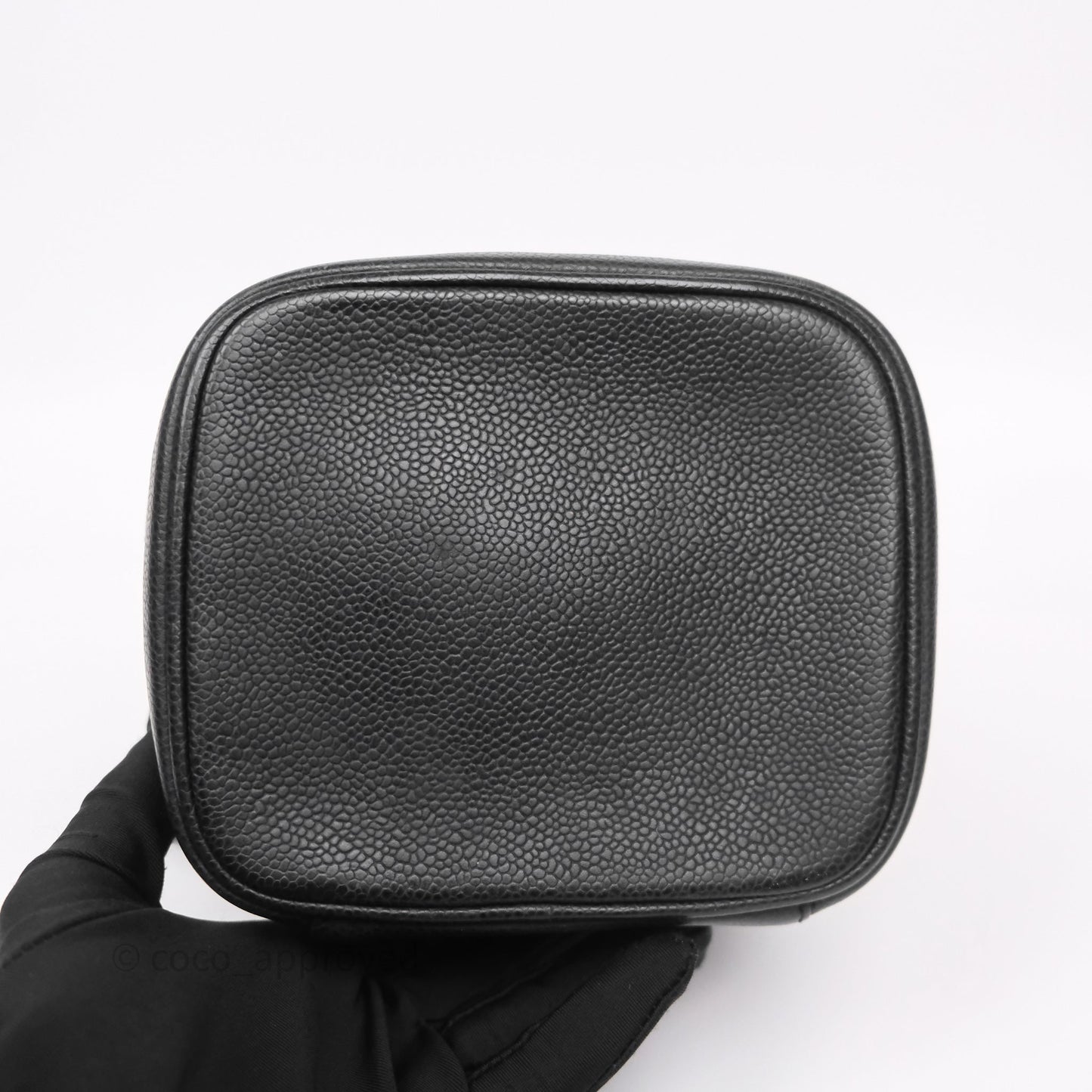 Chanel Vintage Vanity Case Black Caviar Gold Hardware