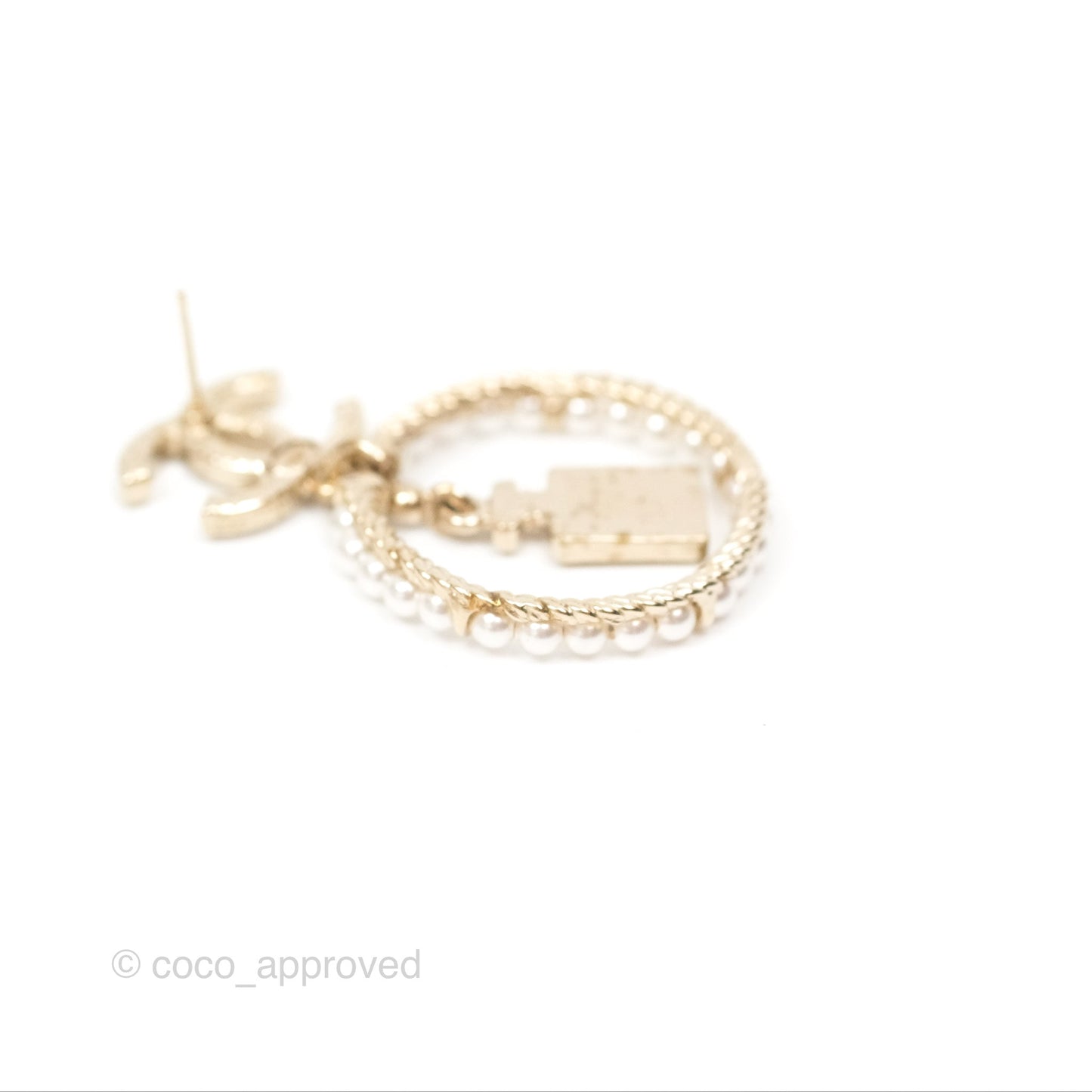 Chanel CC Crystal Pearl Ring No 5 Drop Earrings 20C