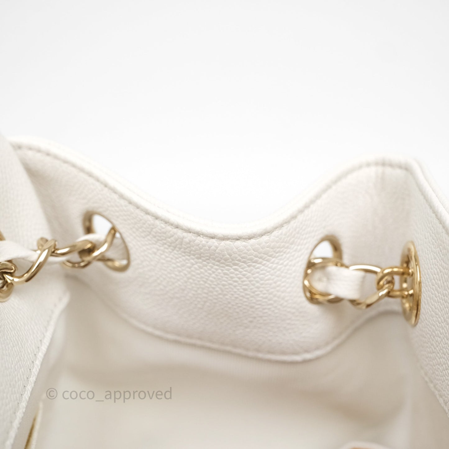 Chanel Duma Backpack White Caviar Gold Hardware 23K