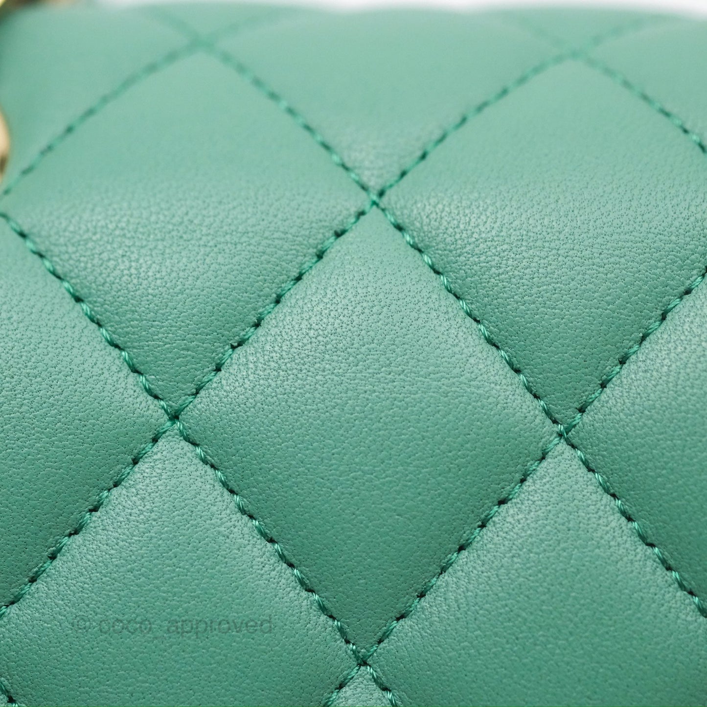 Chanel Small S/M Classic Flap Green Lambskin Gold Hardware