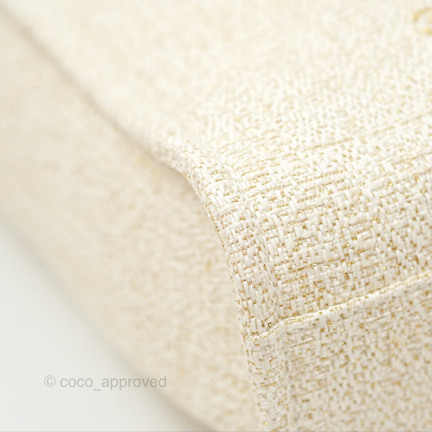 Chanel Medium Deauville Tote Ivory Lurex Boucle Gold Hardware