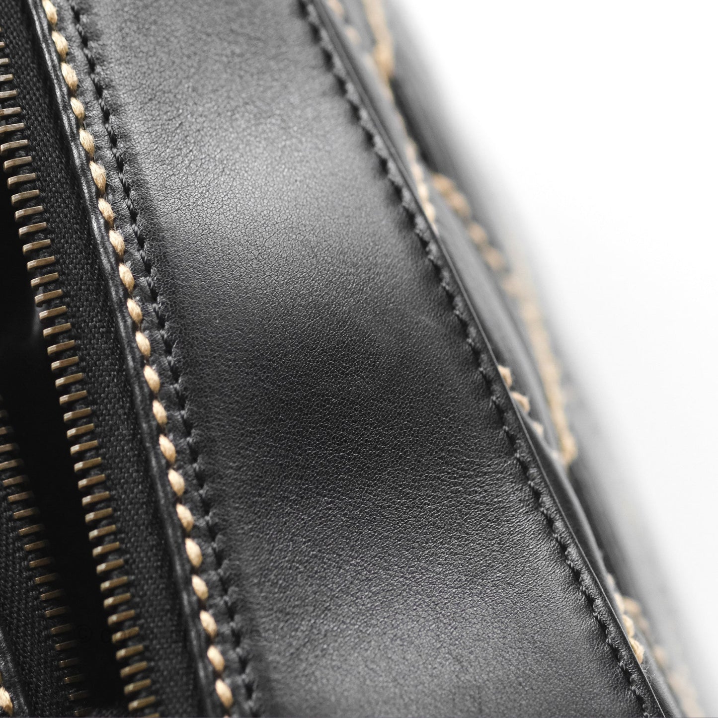 Chanel Vintage Wild Stitch Tote Bag Lambskin Black