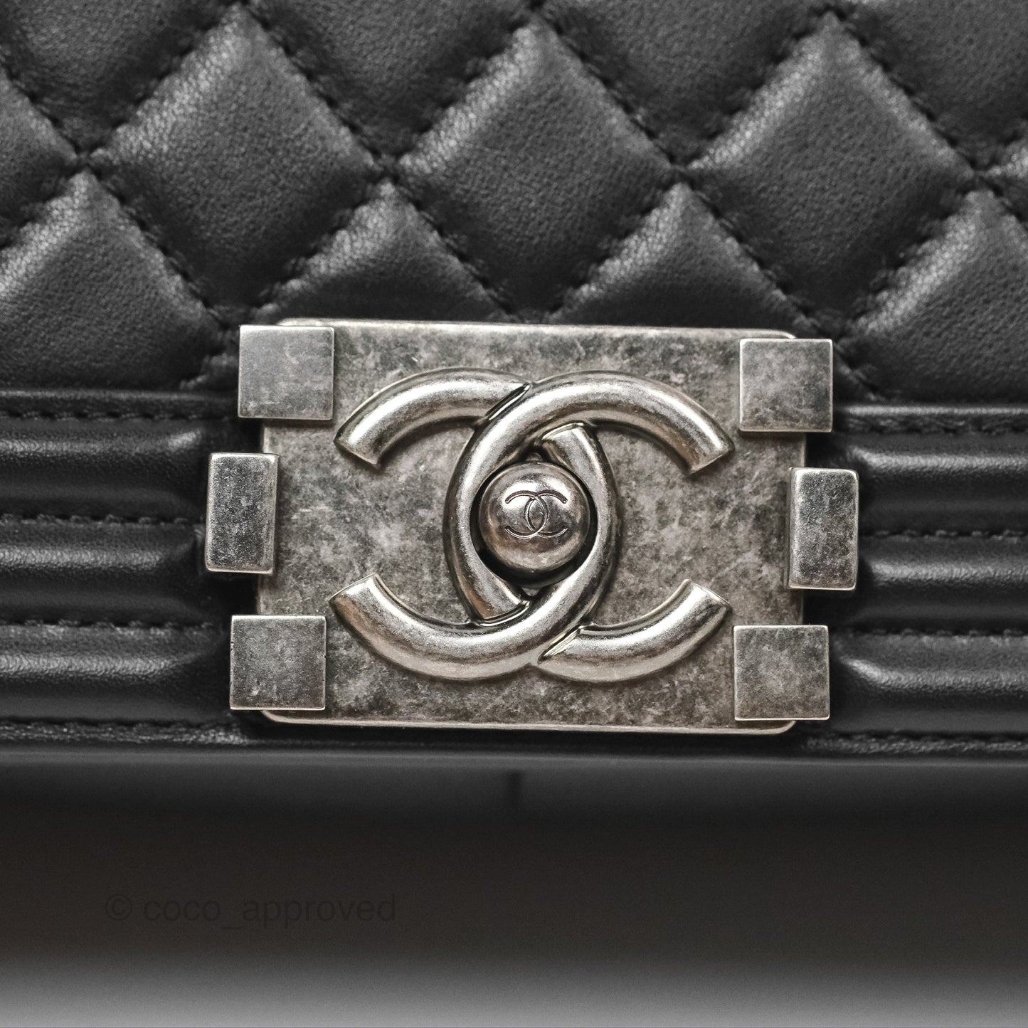 Chanel Medium Boy Quilted Black Calfskin Ruthenium Hardware