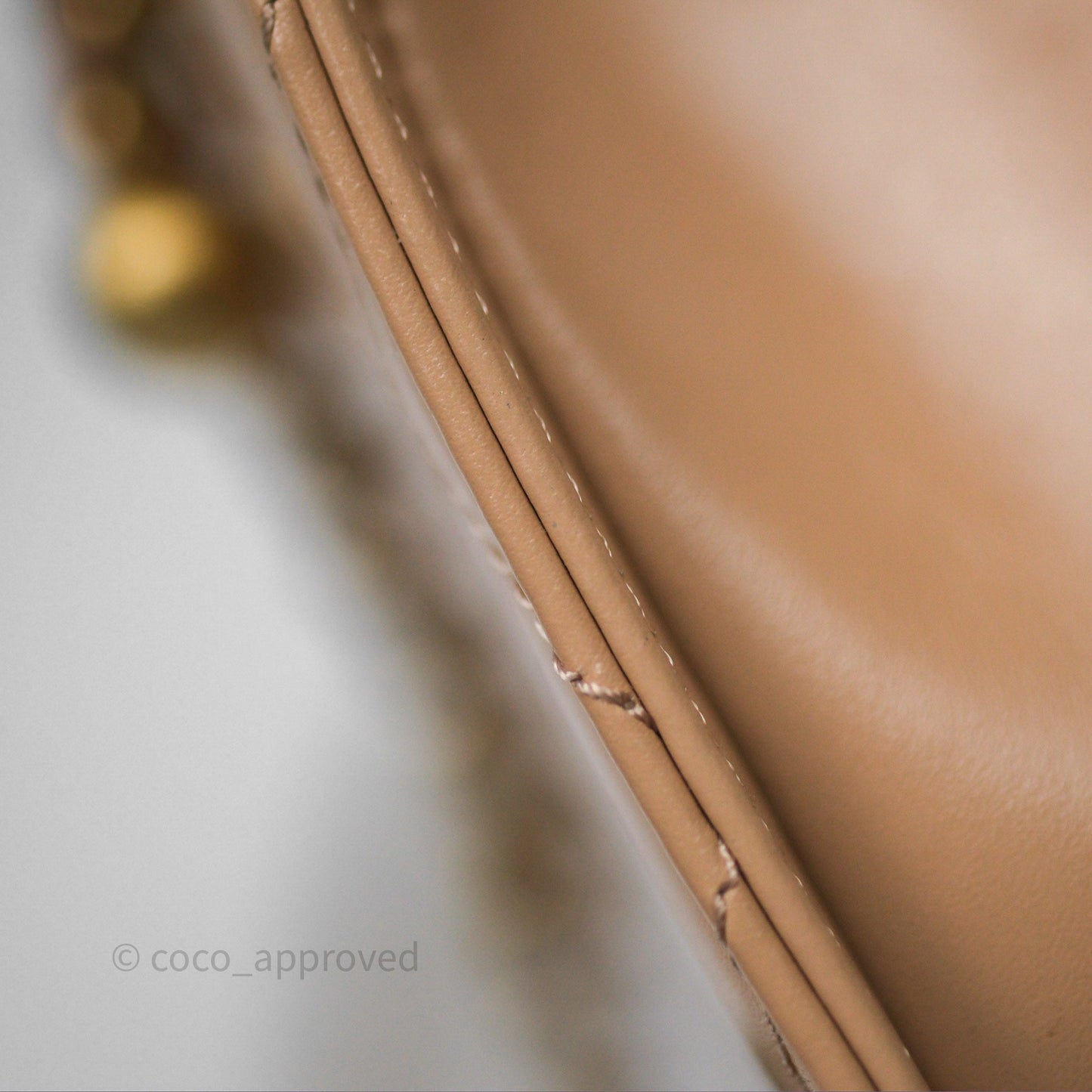 Chanel Quilted Mini Perfect Fit Adjustable Beige Calfskin Gold Hardware