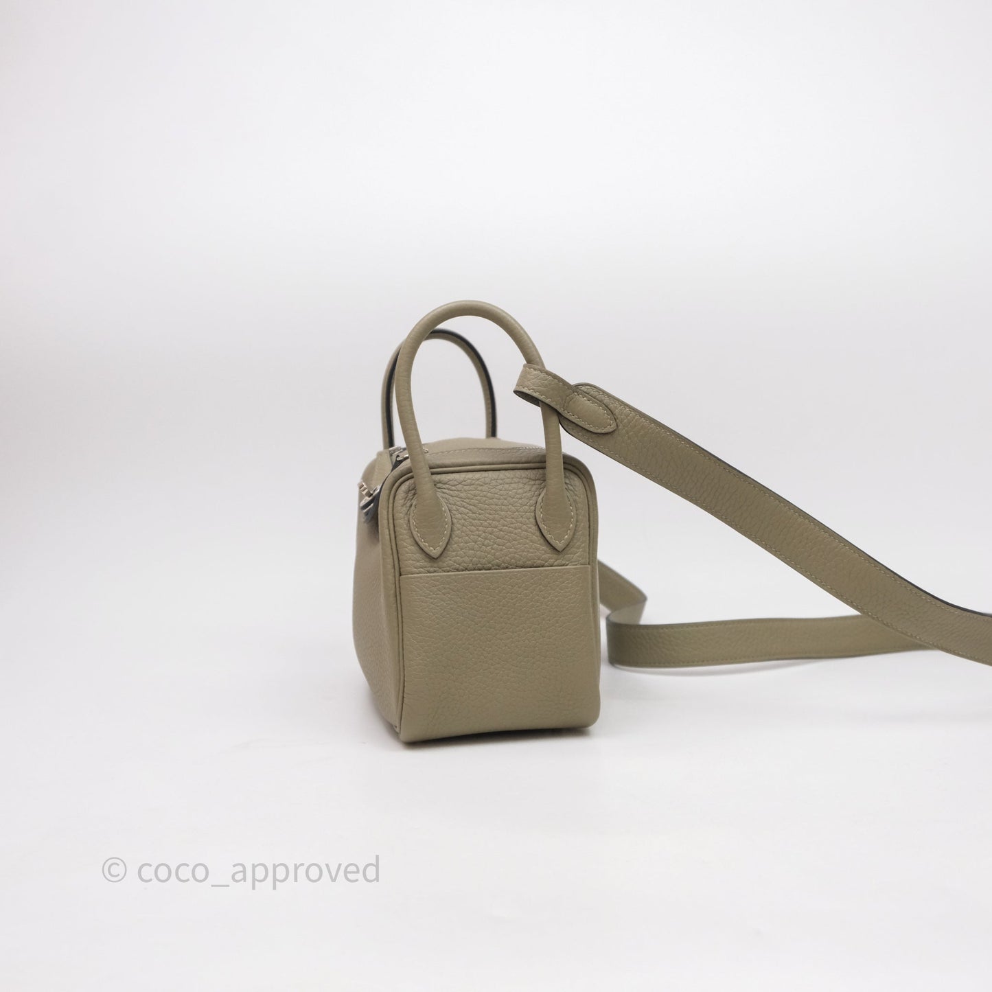 Hermès Mini Lindy 20 Sauge Q1 Clemence Palladium Hardware