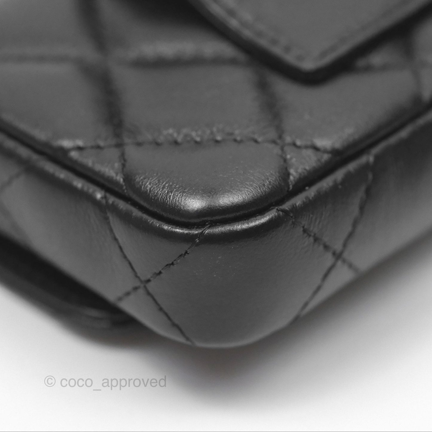 Chanel Mini Card Holder Belt Bag Black Lambskin Aged Gold Hardware