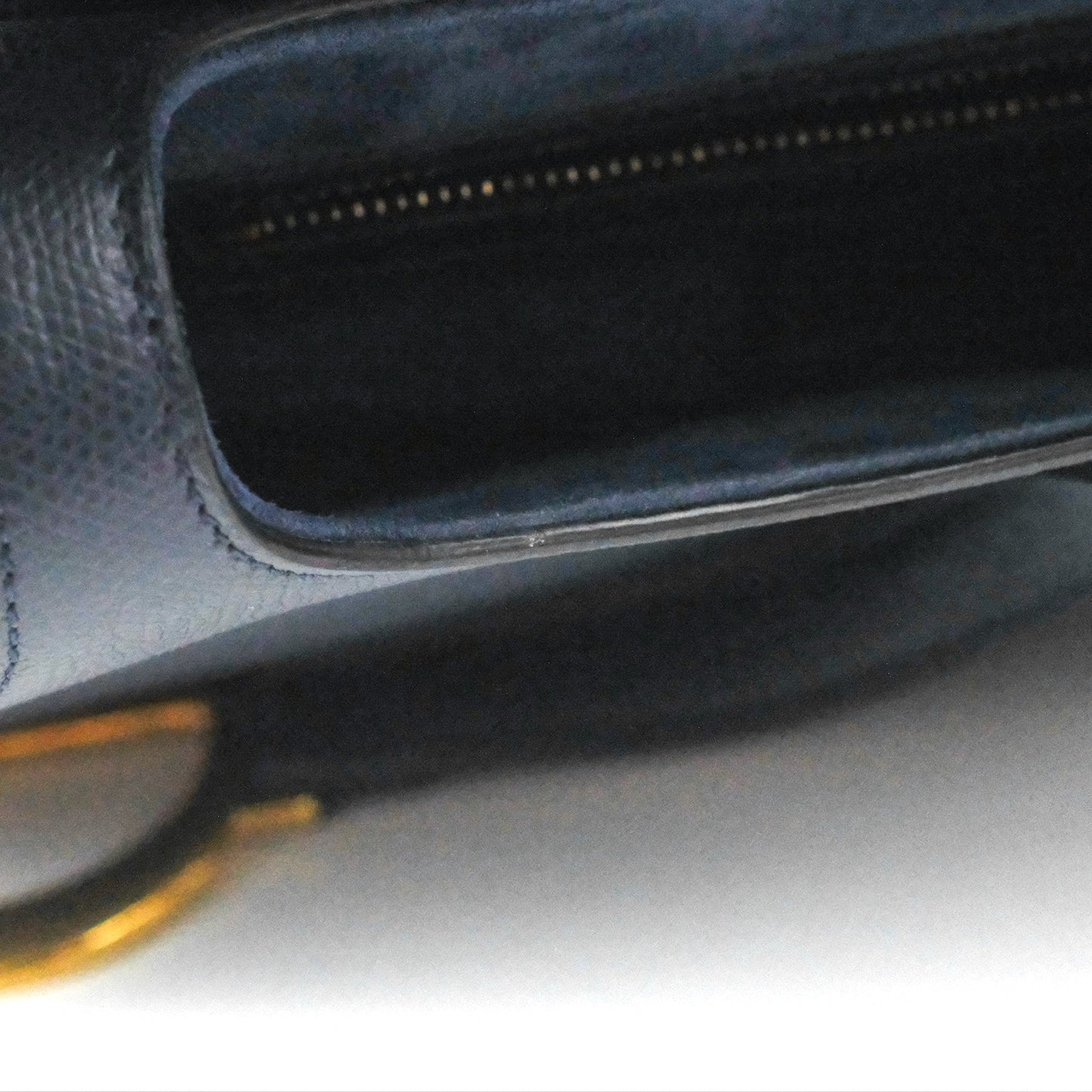 Christian Dior Saddle Bag Navy Grained Calfskin Gold Hardware