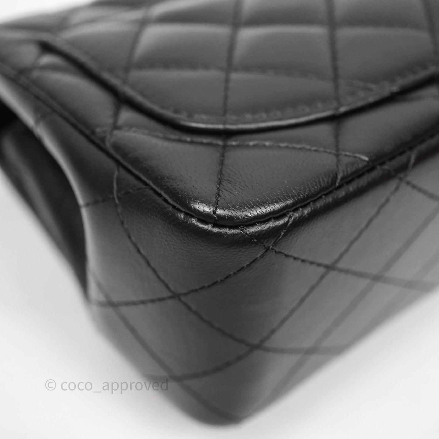 Chanel Mini Square Quilted Black Lambskin Gold Hardware