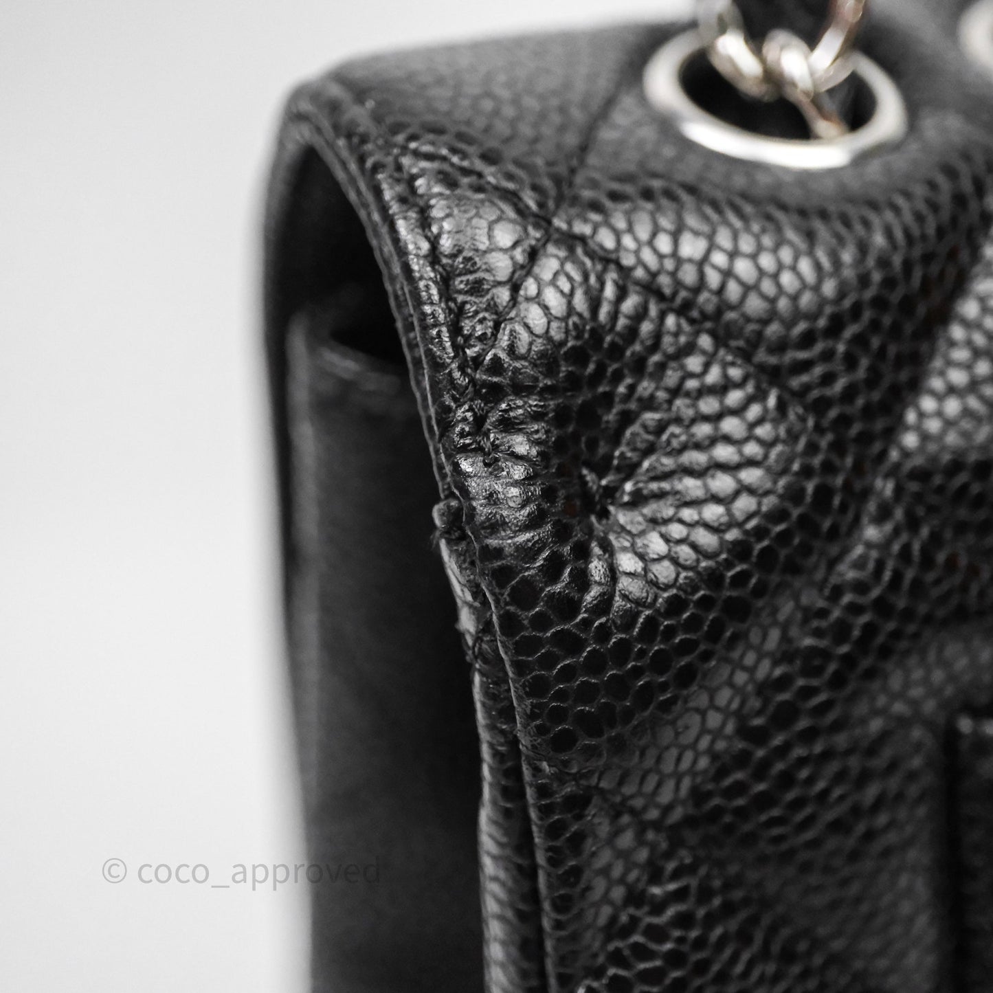Chanel Jumbo Single Flap Black Caviar Silver Hardware