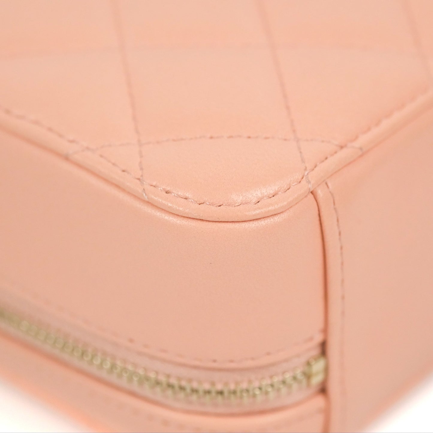 Chanel Mini Pearl Crush Quilted Camera Case Orange Blair Lambskin Aged Gold Hardware