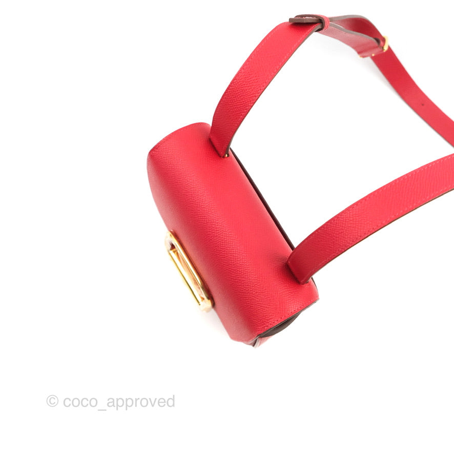 Hermès Della Cavalleria Mini Bag Rouge Piment Epsom Gold Hardware