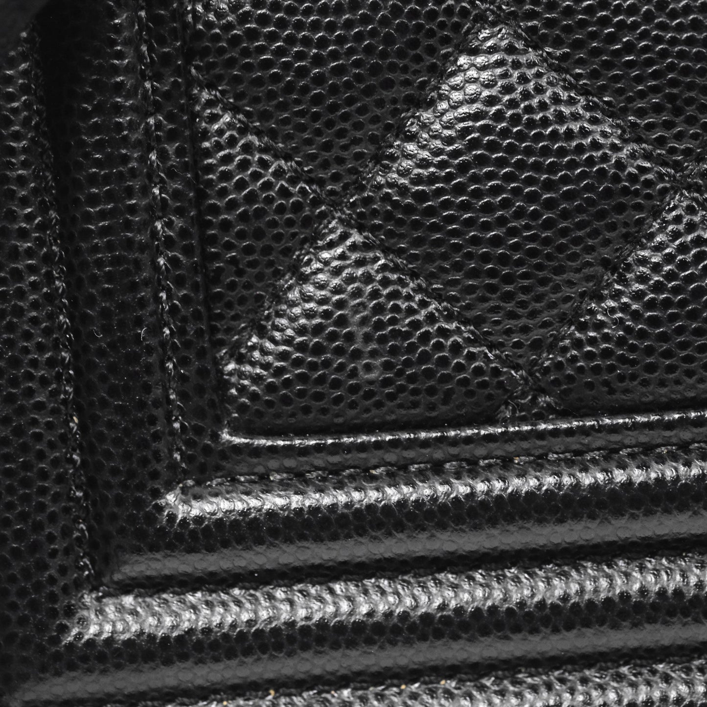 Chanel Medium Boy Quilted Black Caviar Ruthenium Hardware