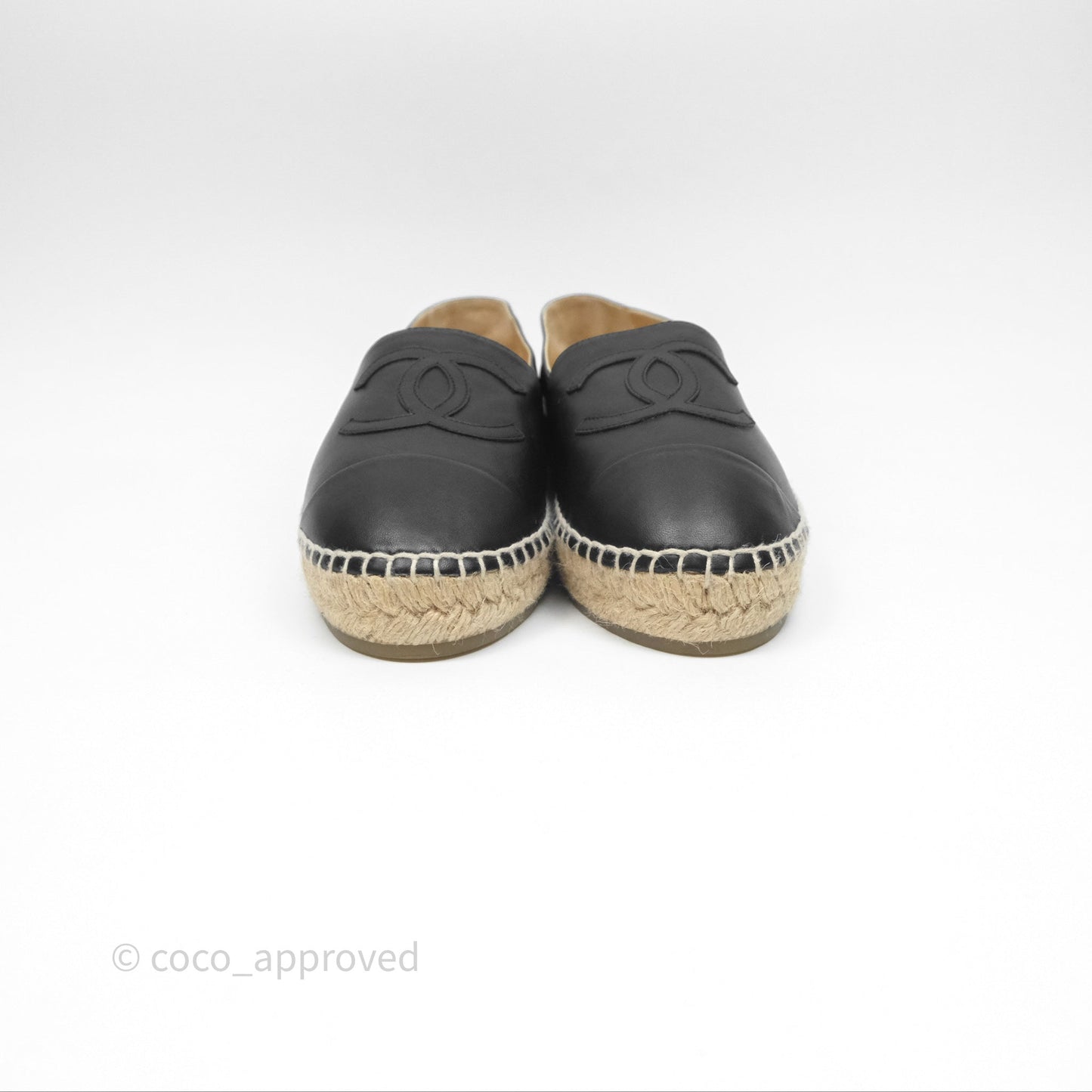 Chanel Espadrille Black Leather Size 40