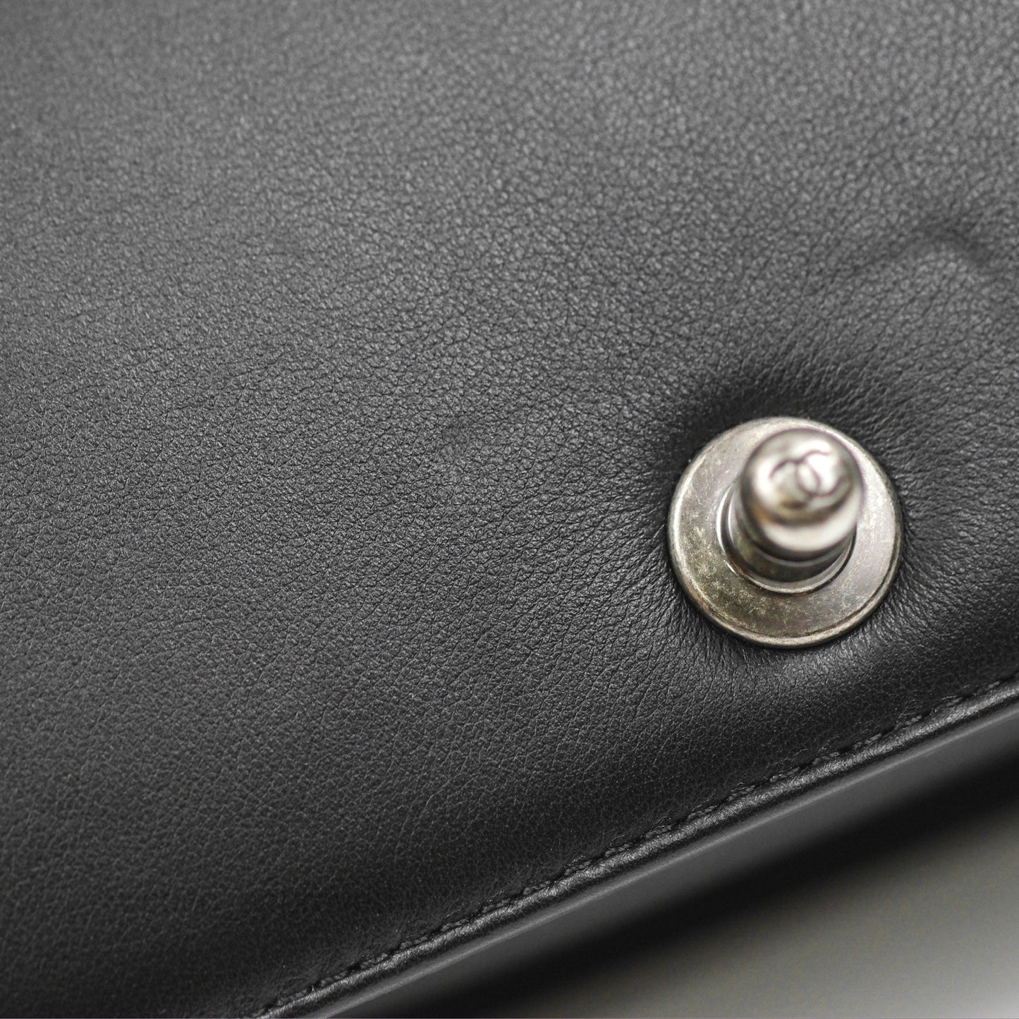 Chanel Small Boy Quilted Black Calfskin Ruthenium Hardware