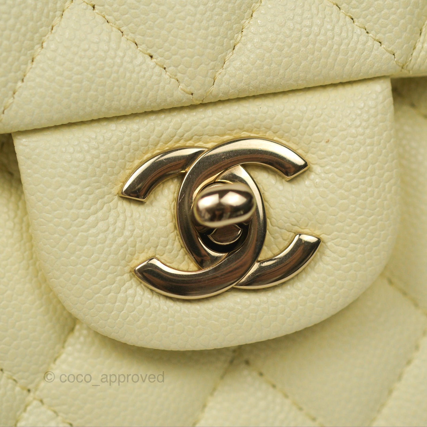 Chanel Small Classic Flap Quilted Yellow Caviar Gold Hardware