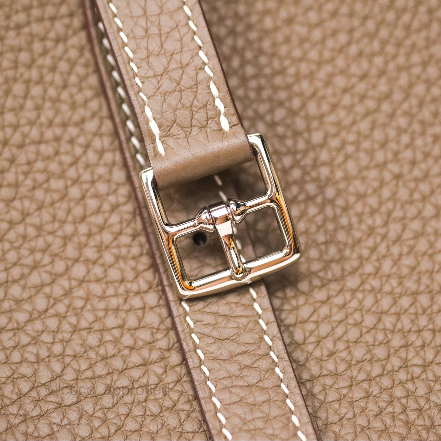 Hermès Halzan 25 Etoupe Clemence Palladium Hardware