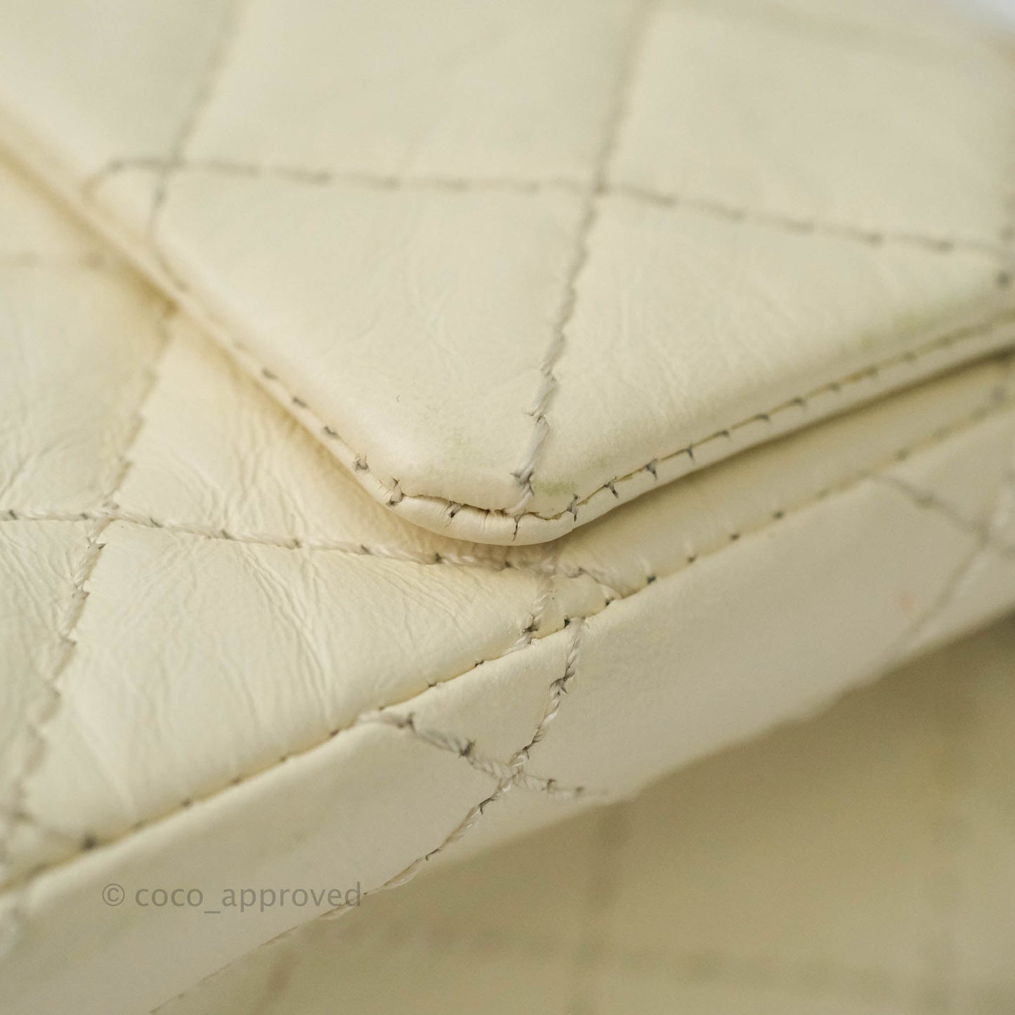 Chanel Mini Reissue 224 White Aged Calfskin Aged Gold Hardware