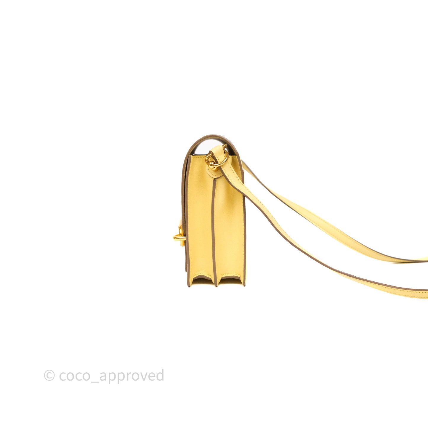 Hermès Roulis Mini 18 Jaune Poussin 1Z Swift Gold Hardware